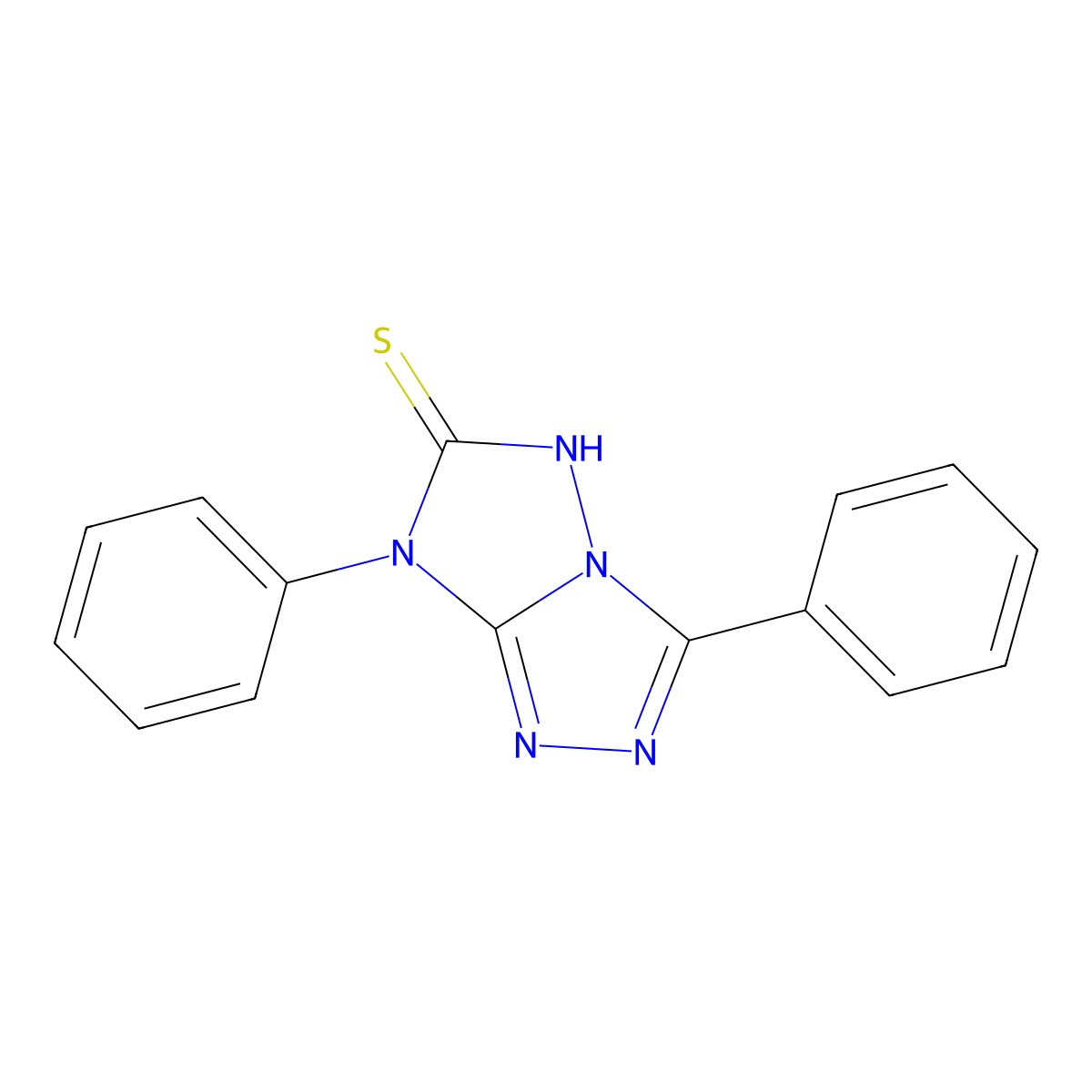 3,7-diphenyl-5H-[1,2,4]triazolo[4,3-b][1,2,4]triazole-6-thione molecular structure, CAS 120187-11-3