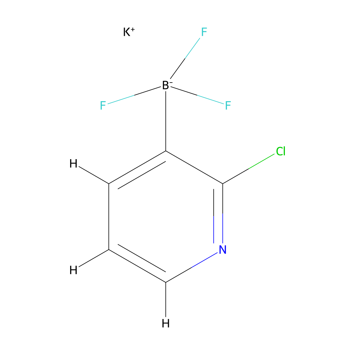 Potassium (2-chloropyridin-3-yl)(trifluoro)borate(1-) molecular structure, CAS 1201899-19-5