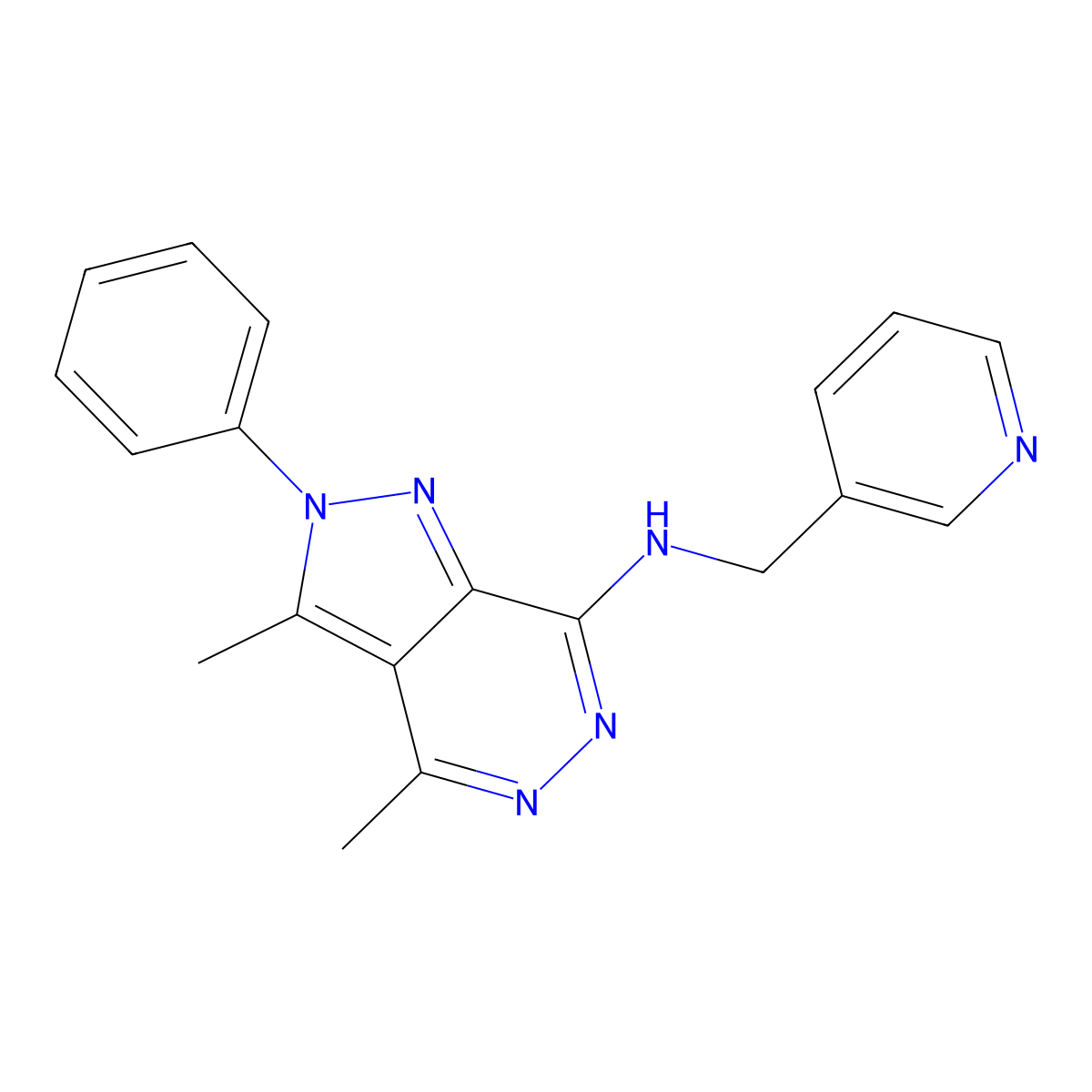 N-(3,4-dimethyl-2-phenyl-2H-pyrazolo[3,4-d]pyridazin-7-yl)-N-(3-pyridinylmethyl)amine molecular structure, CAS 1201911-37-6