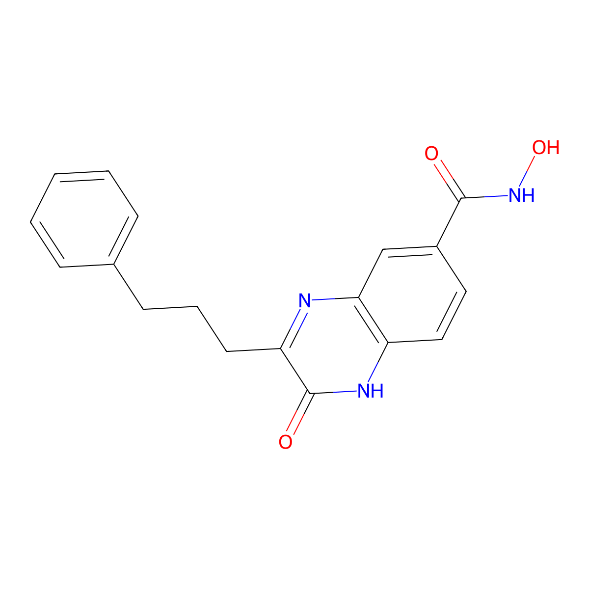 6-Quinoxalinecarboxamide, 1,2-dihydro-N-hydroxy-2-oxo-3-(3-phenylpropyl)- molecular structure, CAS 1201916-31-5