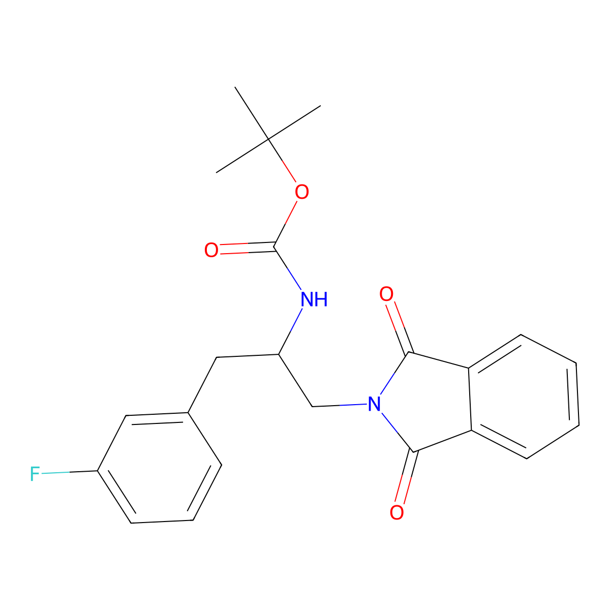 (S)-tert-Butyl (1-(1,3-dioxoisoindolin-2-yl)-3-(3-fluorophenyl)propan-2-yl)carbamate molecular structure, CAS 1201923-48-9