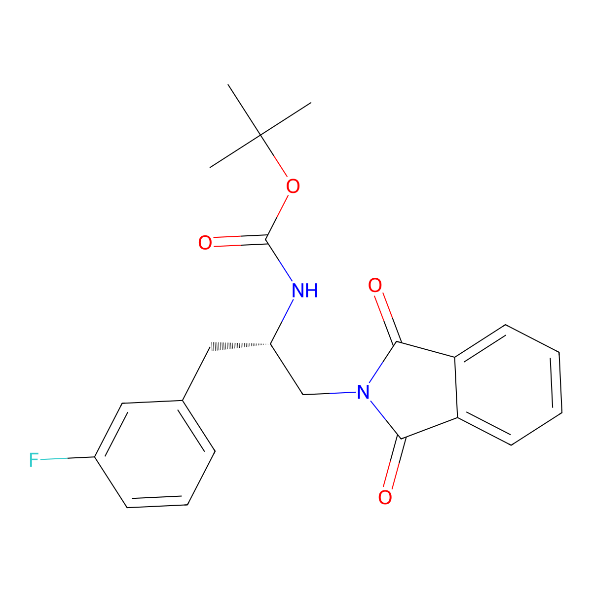(S)-tert-Butyl (1-(1,3-dioxoisoindolin-2-yl)-3-(3-fluorophenyl)propan-2-yl)carbamate molecular structure, CAS 1201923-48-9