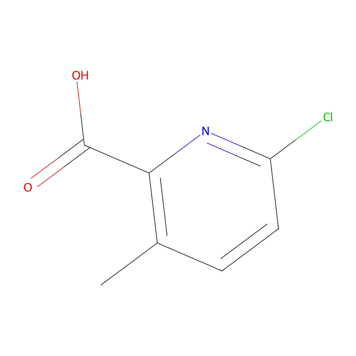 6-Chloro-3-methylpyridine-2-carboxylic acid molecular structure, CAS 1201924-32-4
