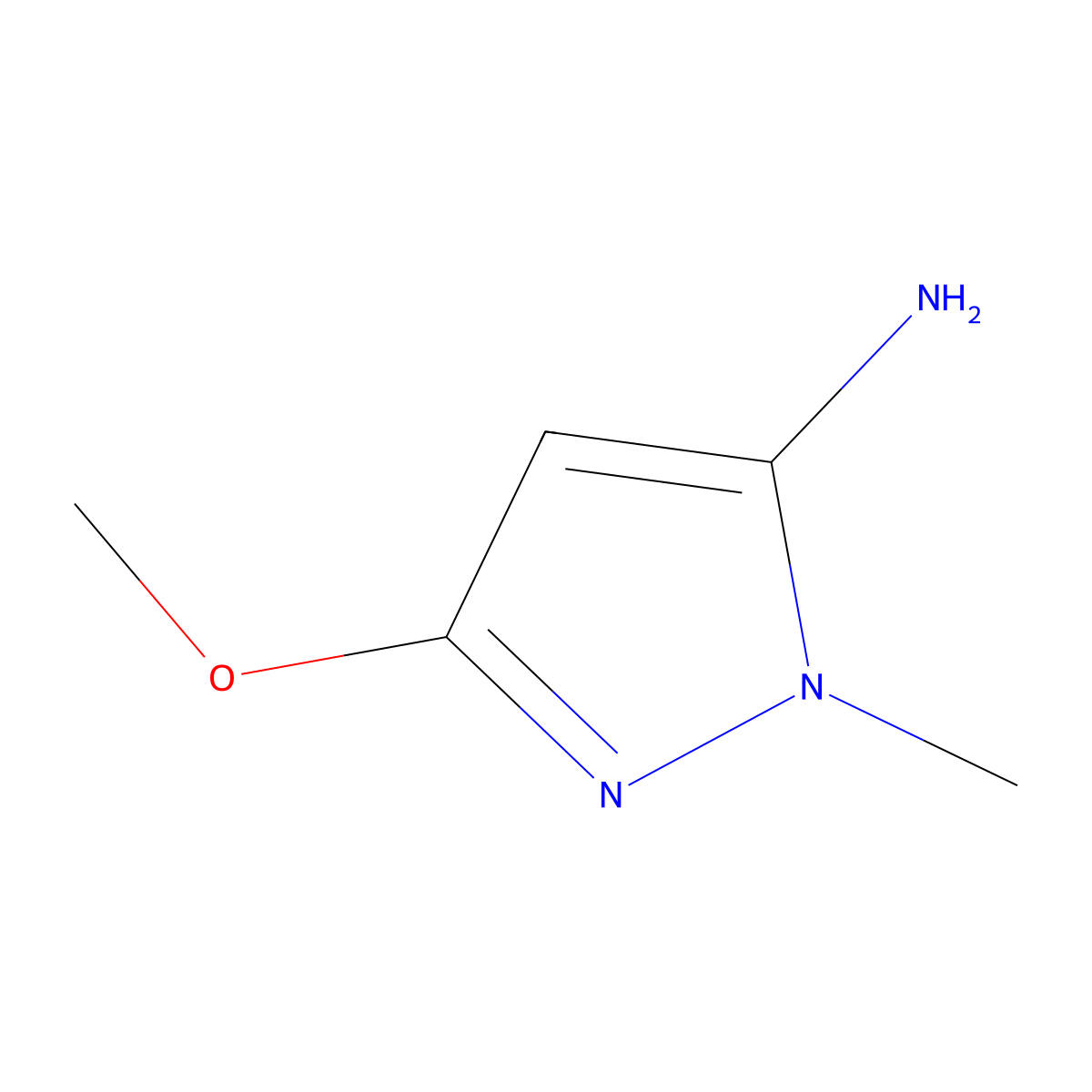 3-methoxy-1-methyl-1H-pyrazol-5-amine molecular structure, CAS 1201935-28-5
