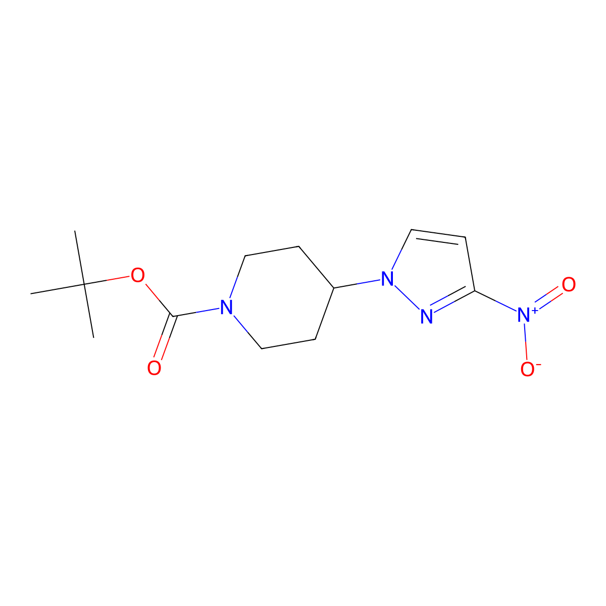 tert-Butyl 4-(3-nitro-1H-pyrazol-1-yl)piperidine-1-carboxylate molecular structure, CAS 1201935-68-3