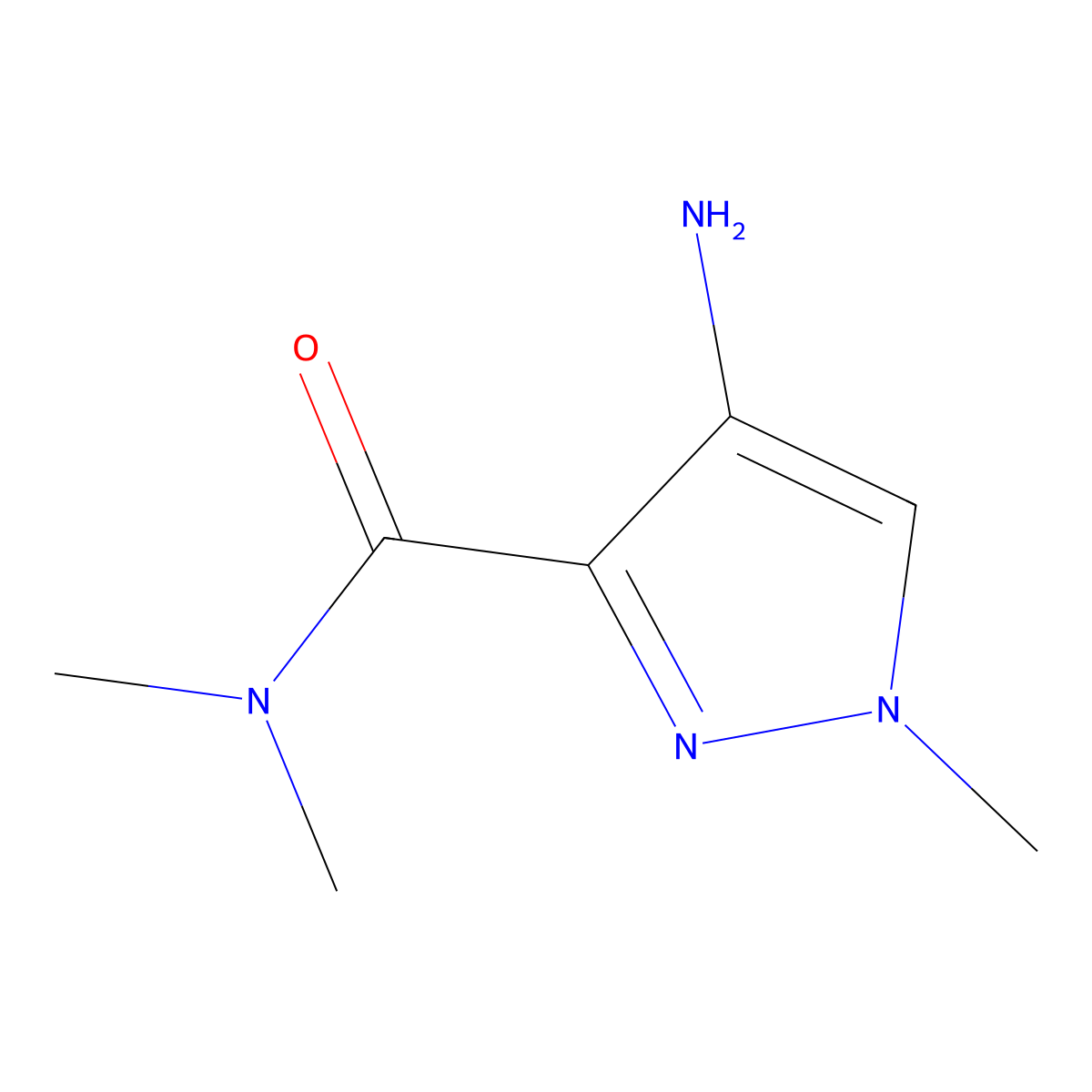 4-Amino-N,N,1-trimethyl-1H-pyrazole-3-carboxamide molecular structure, CAS 1201935-77-4