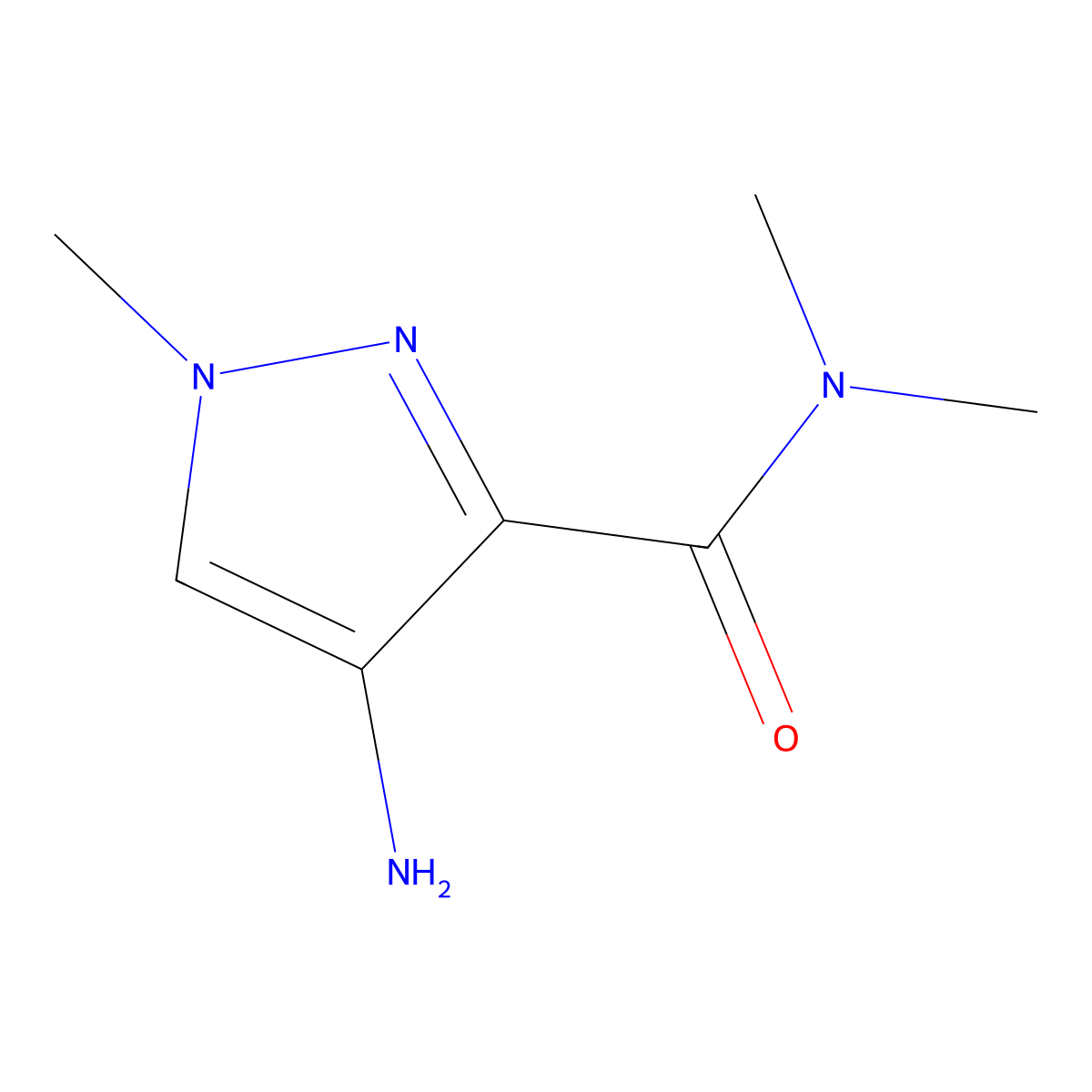 4-Amino-N,N,1-trimethyl-1H-pyrazole-3-carboxamide molecular structure, CAS 1201935-77-4
