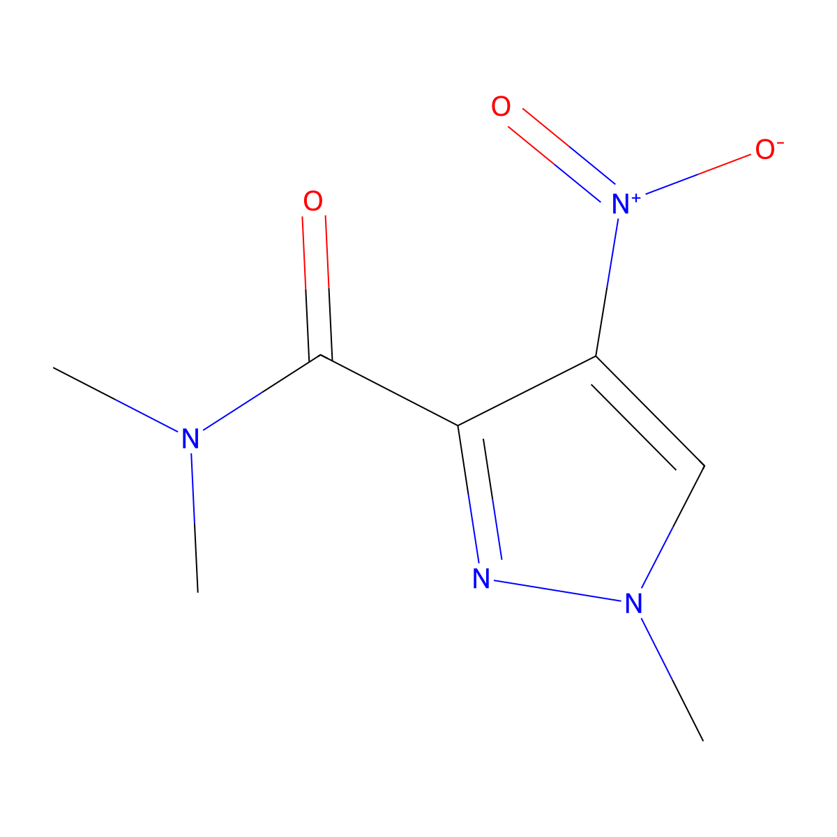 N,N,1-trimethyl-4-nitropyrazole-3-carboxamide molecular structure, CAS 1201935-78-5