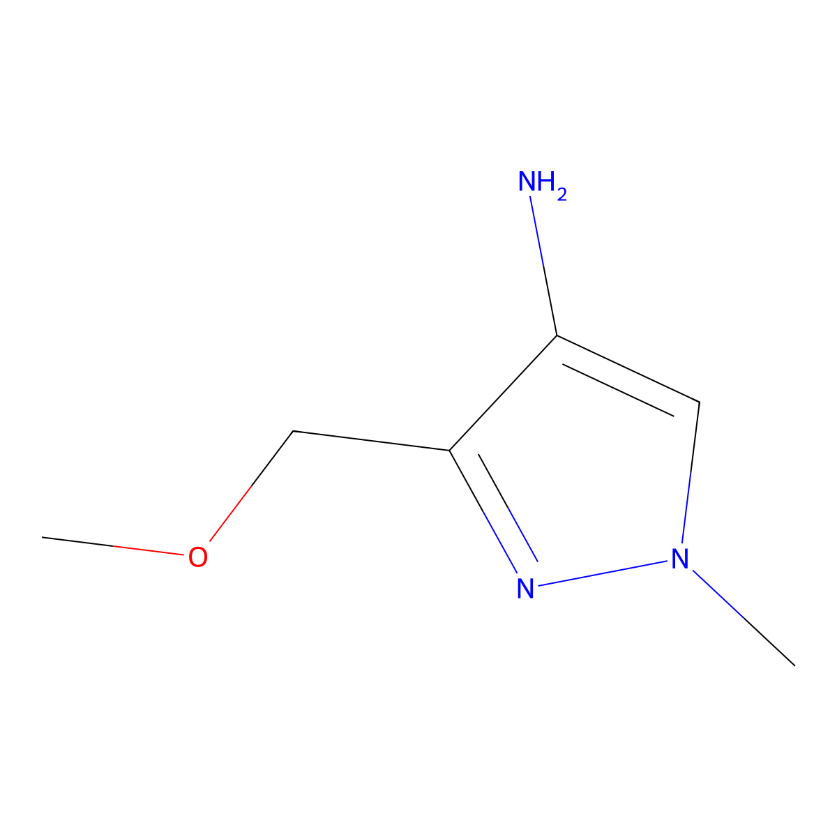 3-(methoxymethyl)-1-methyl-1H-pyrazol-4-amine molecular structure, CAS 1201935-81-0