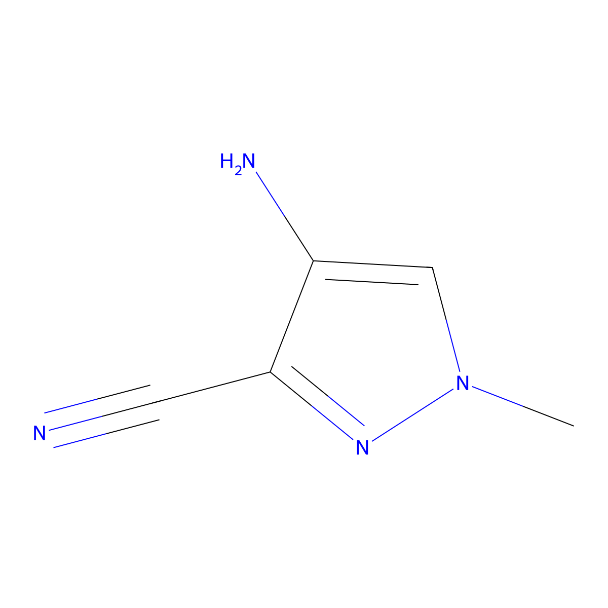 4-amino-1-methyl-1H-pyrazole-3-carbonitrile molecular structure, CAS 1201935-84-3