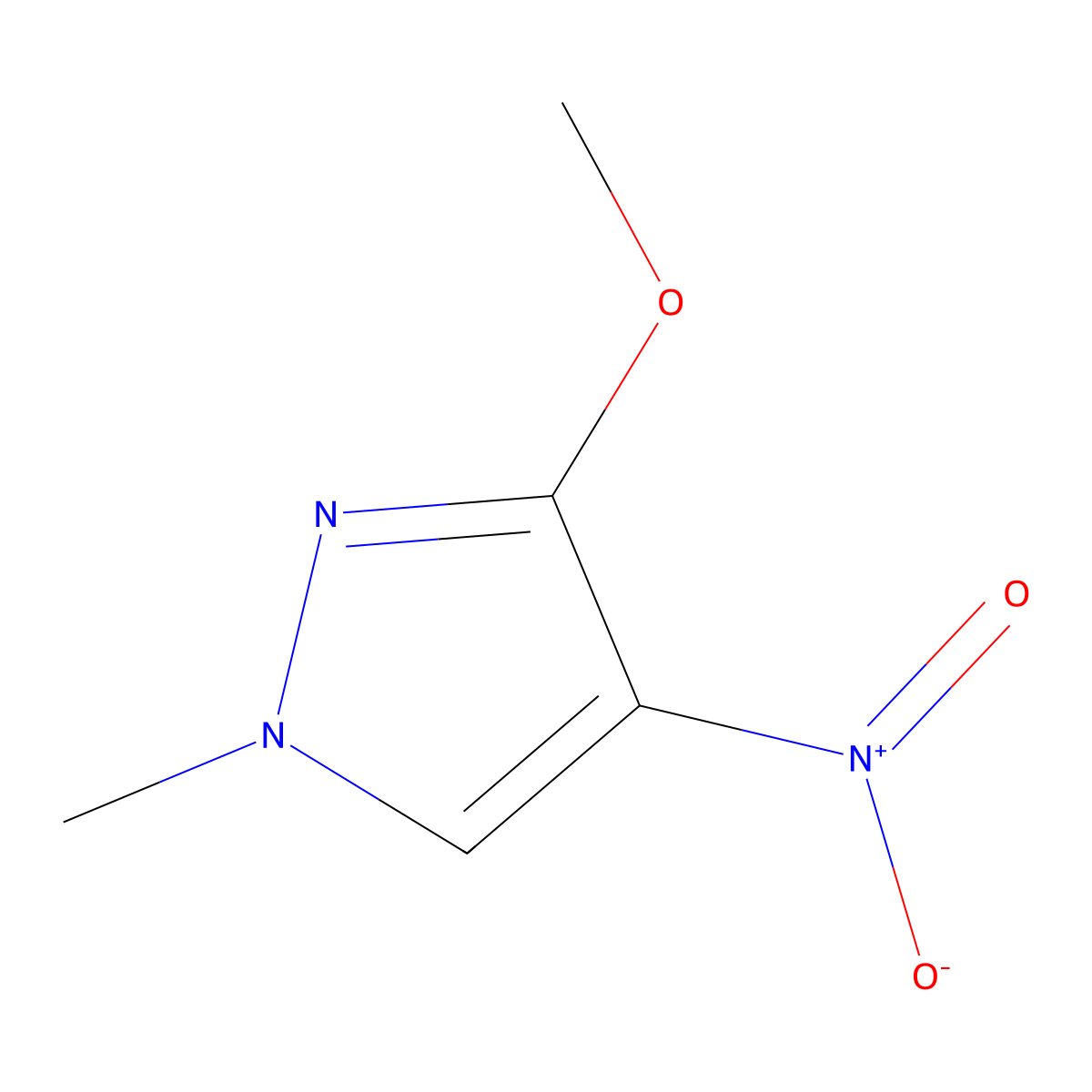 3-methoxy-1-methyl-4-nitro-1H-pyrazole molecular structure, CAS 1201935-85-4