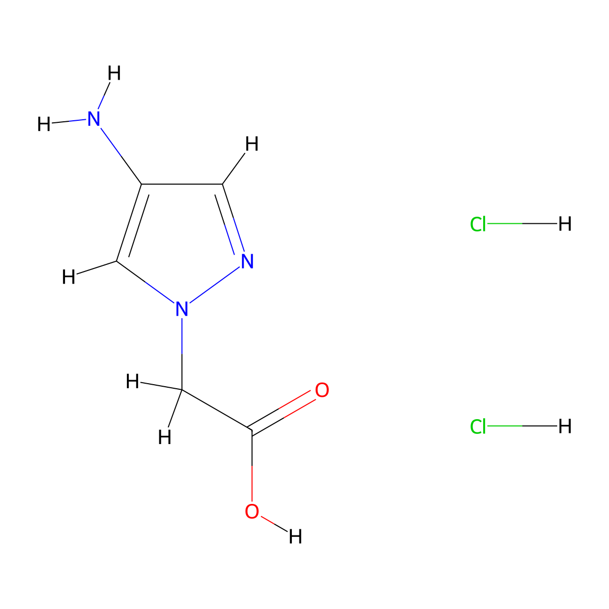 (4-Amino-1H-pyrazol-1-yl)acetic acid dihydrochloride molecular structure, CAS 1201935-99-0