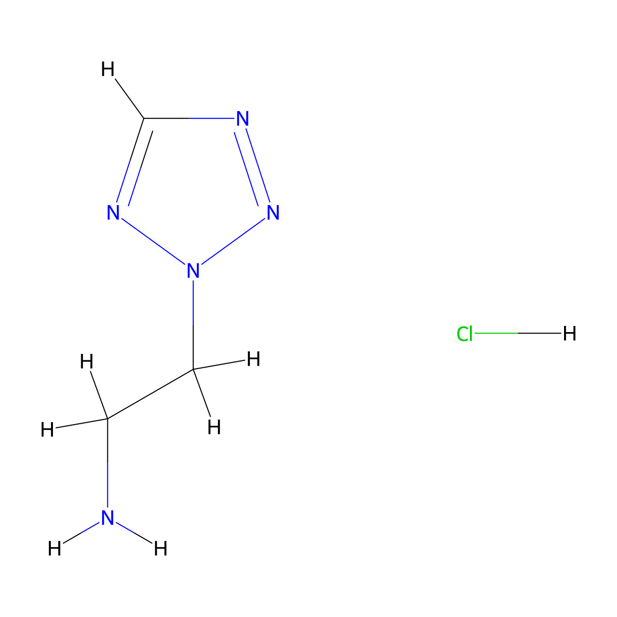 2-(2H-1,2,3,4-tetrazol-2-yl)ethan-1-amine hydrochloride molecular structure, CAS 1201937-15-6
