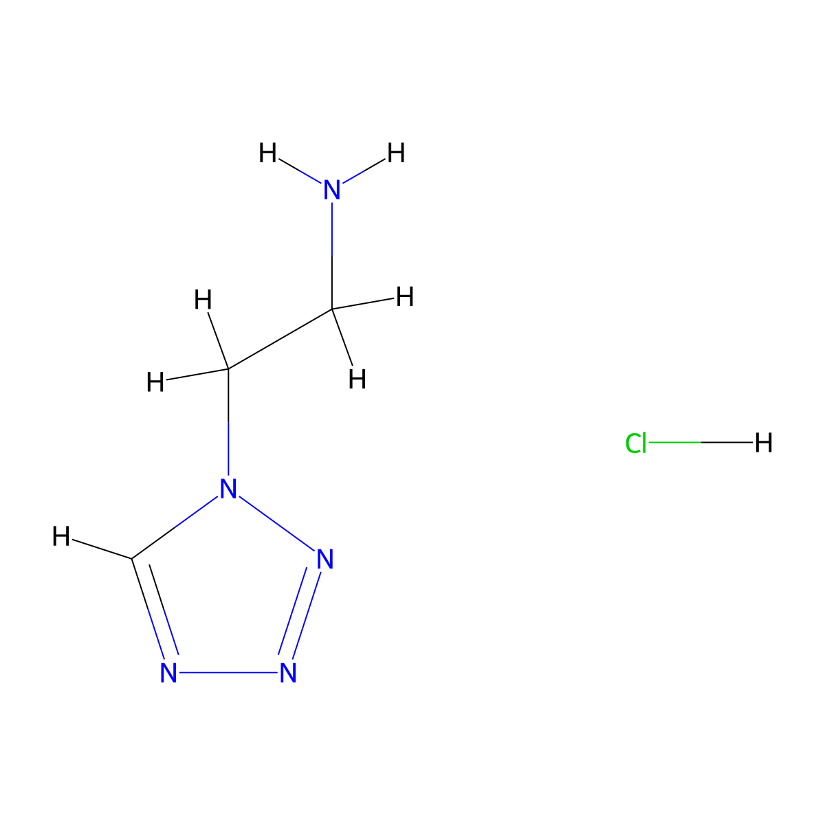 2-(1H-1,2,3,4-tetrazol-1-yl)ethan-1-amine hydrochloride molecular structure, CAS 1201937-23-6