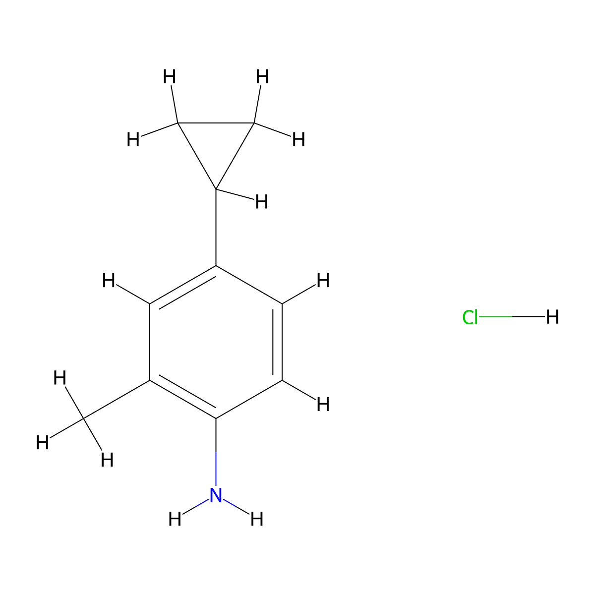 4-Cyclopropyl-2-methylaniline hydrochloride molecular structure, CAS 1201943-65-8