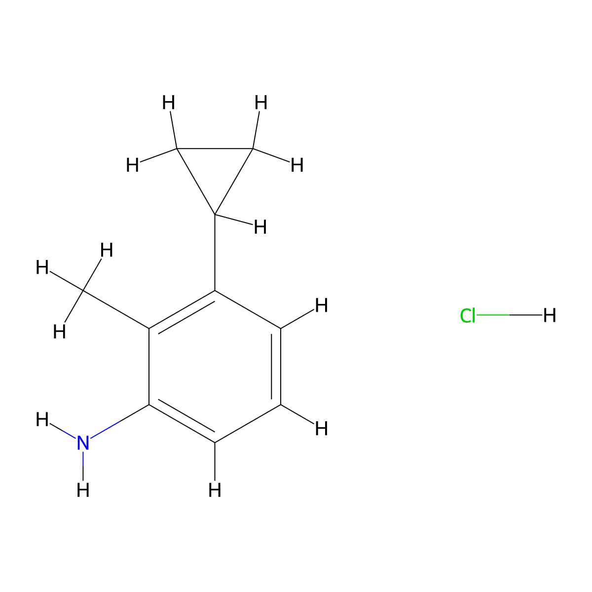 3-Cyclopropyl-2-methylaniline hydrochloride molecular structure, CAS 1201943-71-6