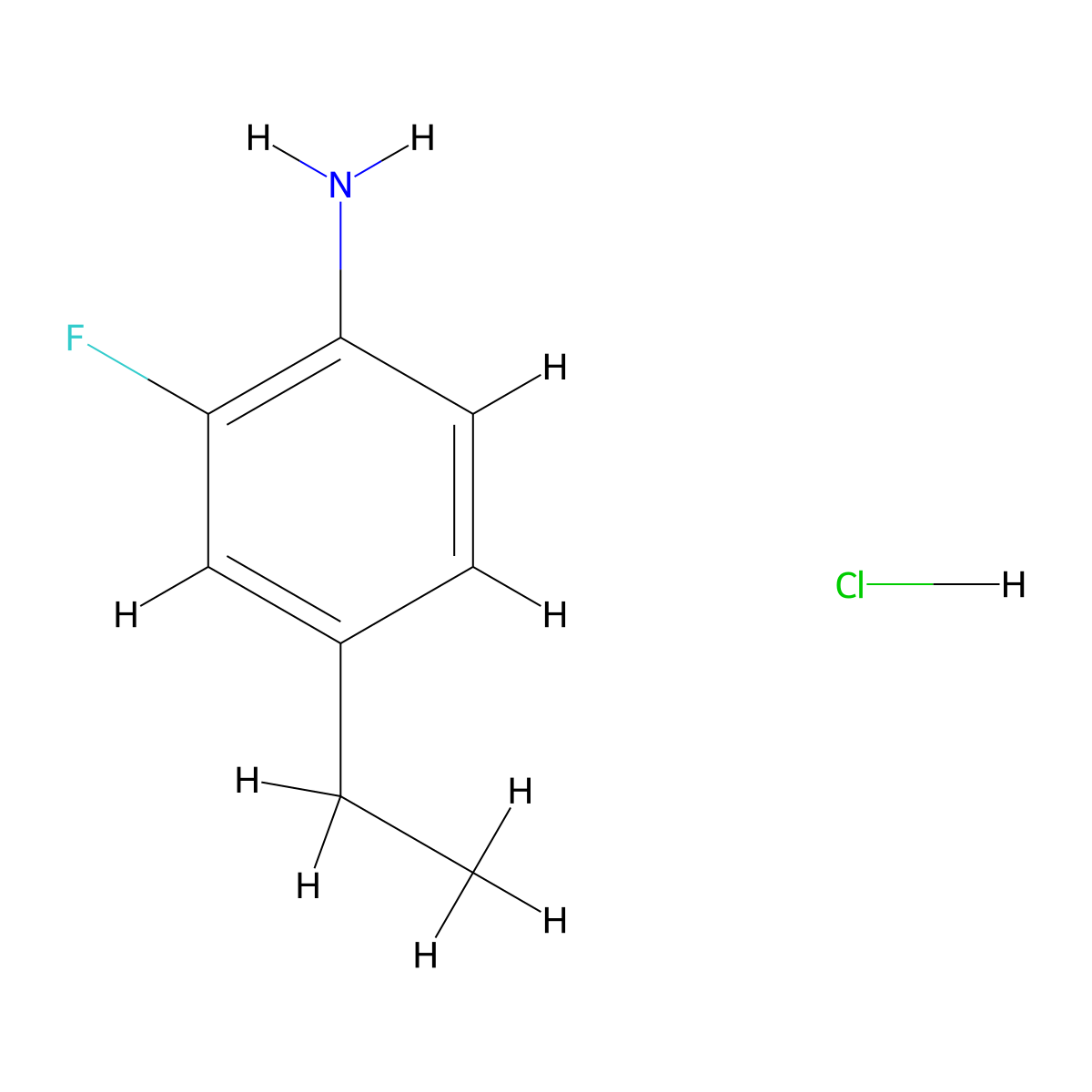 4-Ethyl-2-fluoroaniline hydrochloride molecular structure, CAS 1201943-86-3