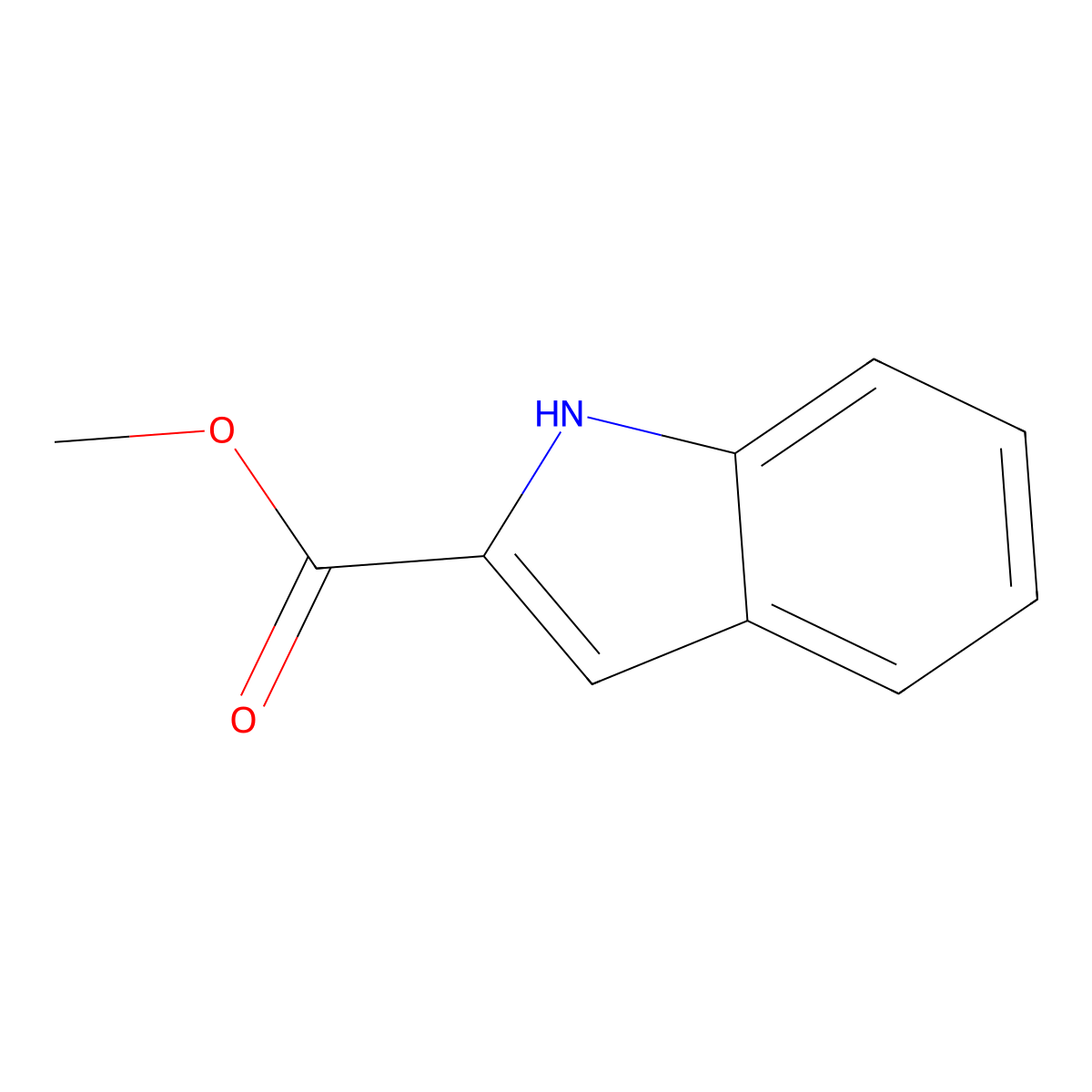 Methyl 1H-indole-2-carboxylate molecular structure, CAS 1202-04-6
