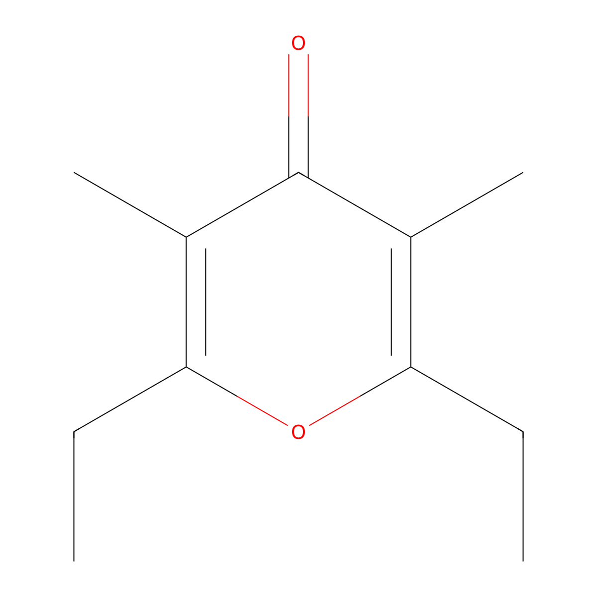 2,6-Diethyl-3,5-dimethyl-4H-pyran-4-one molecular structure, CAS 1202-10-4