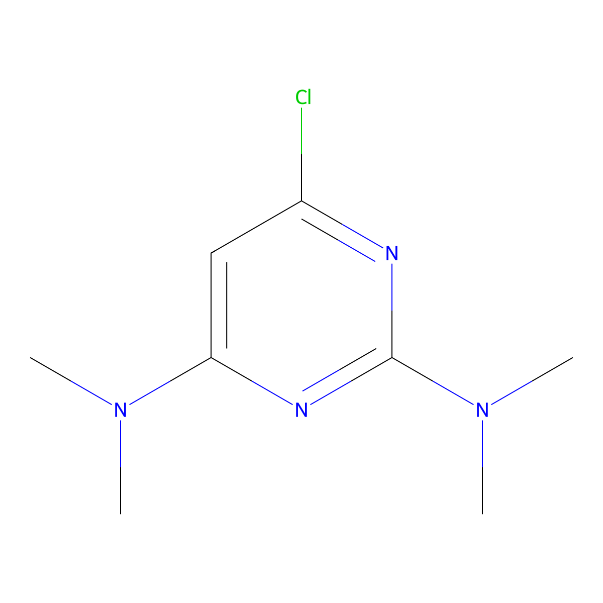 2,4-Pyrimidinediamine, 6-chloro-N,N,N',N'-tetramethyl- molecular structure, CAS 1202-22-8