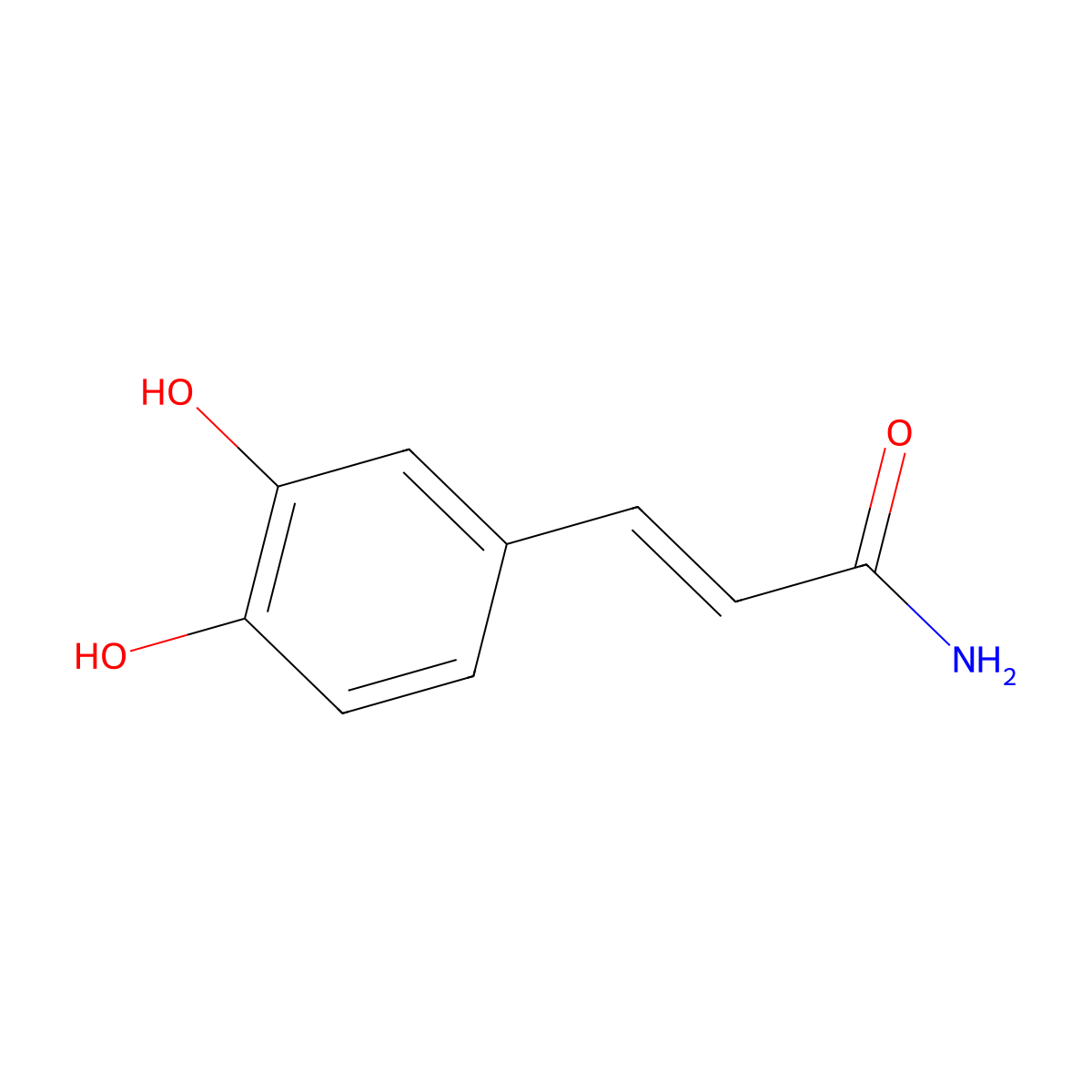 3,4-Dihydroxycinnamamide molecular structure, CAS 1202-41-1