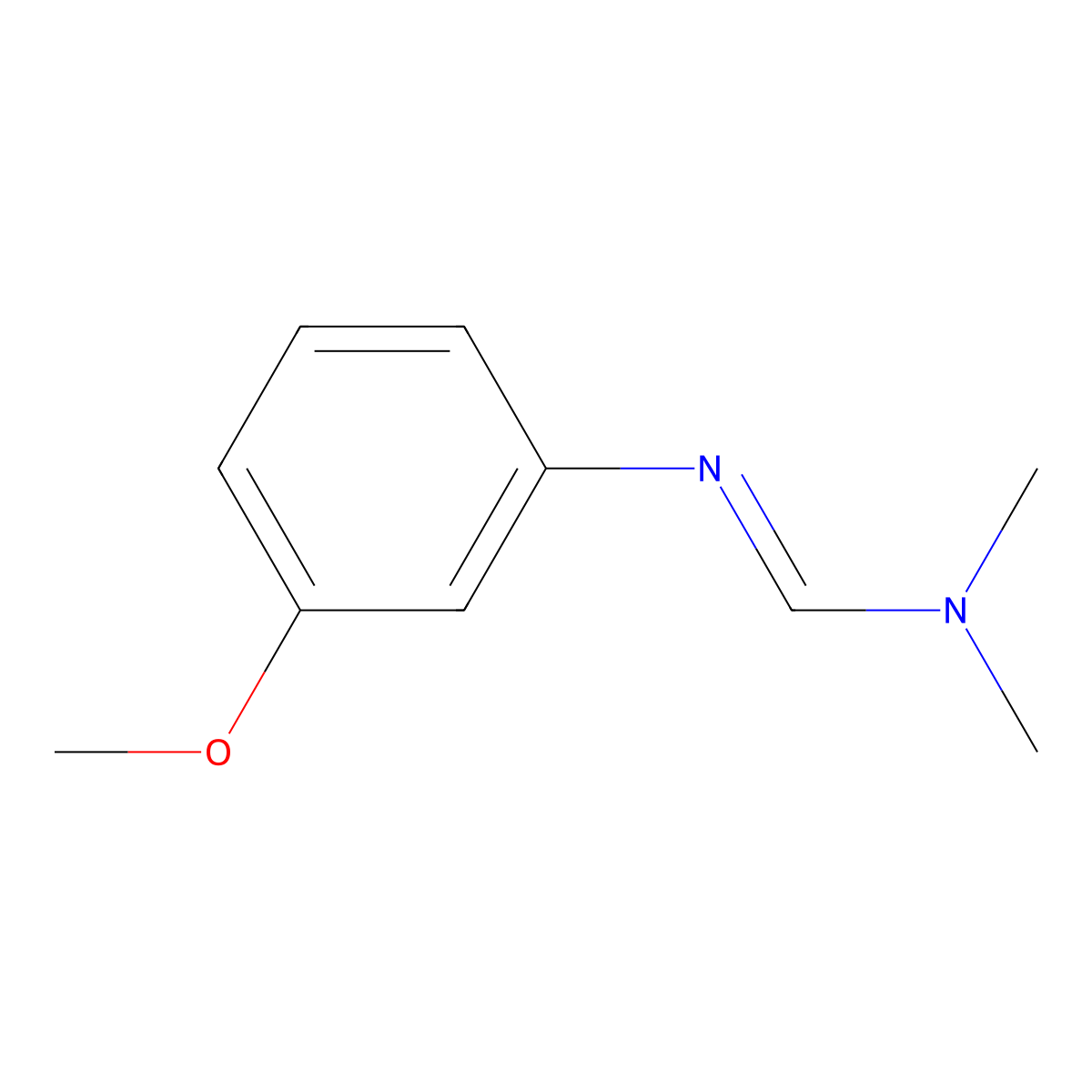 Methanimidamide, N'-(3-methoxyphenyl)-N,N-dimethyl- molecular structure, CAS 1202-42-2