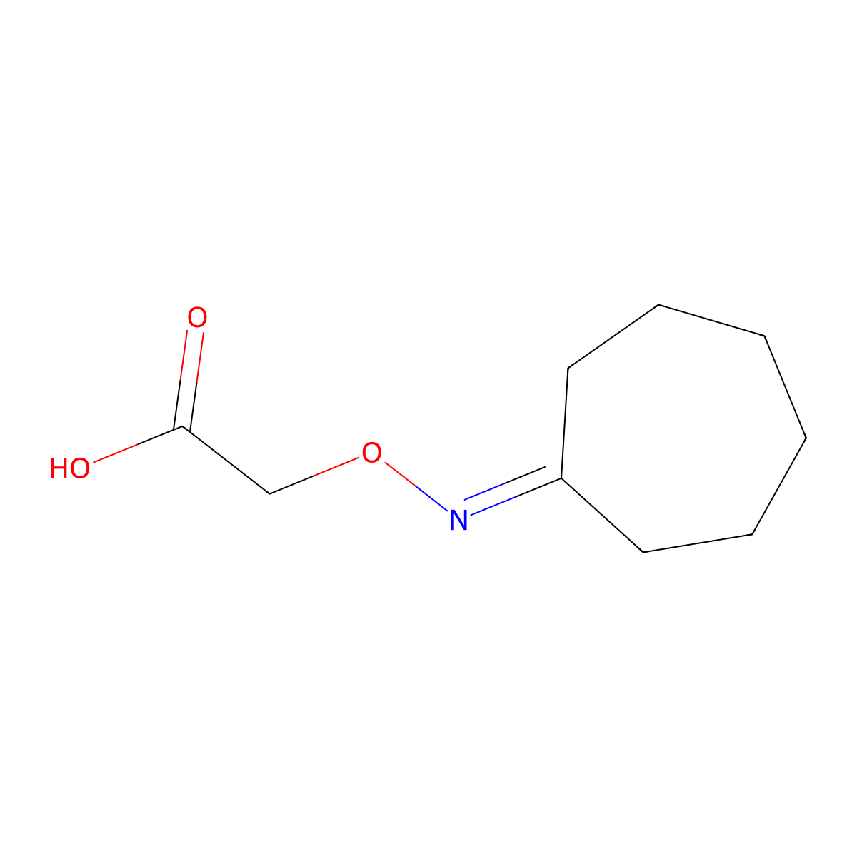 2-[(Cycloheptylideneamino)oxy]acetic acid molecular structure, CAS 1202-45-5