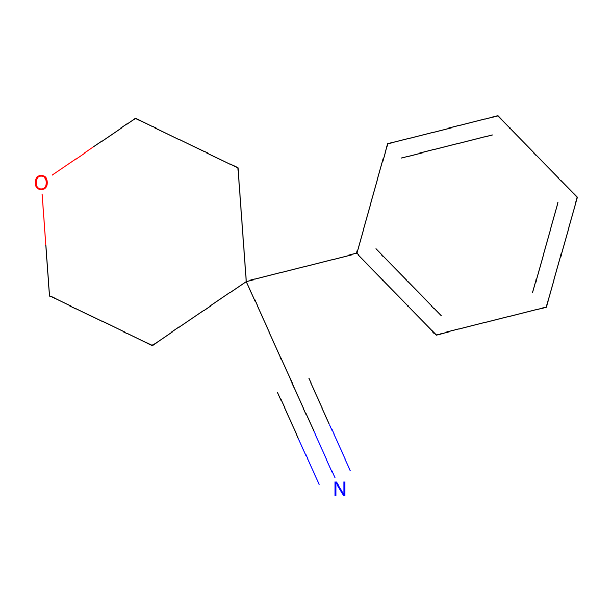 4-Phenyltetrahydro-2H-pyran-4-carbonitrile molecular structure, CAS 1202-81-9