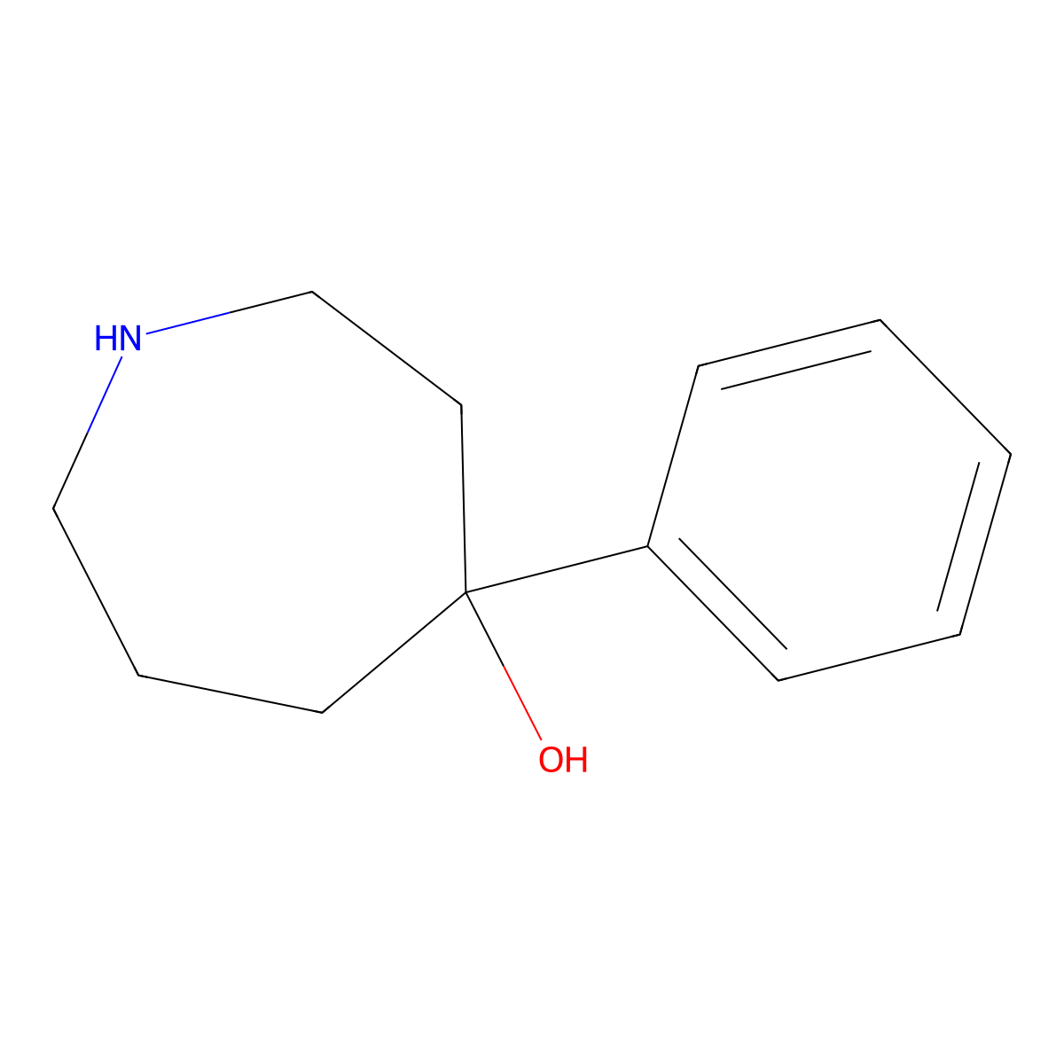 4-Phenylazepan-4-ol molecular structure, CAS 1202-87-5
