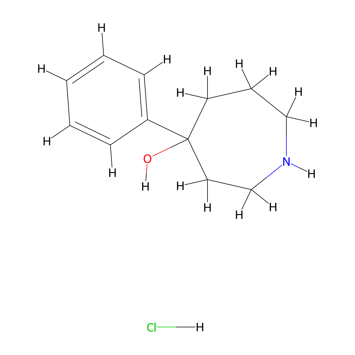 4-Phenylazepan-4-ol hydrochloride molecular structure, CAS 1202-88-6