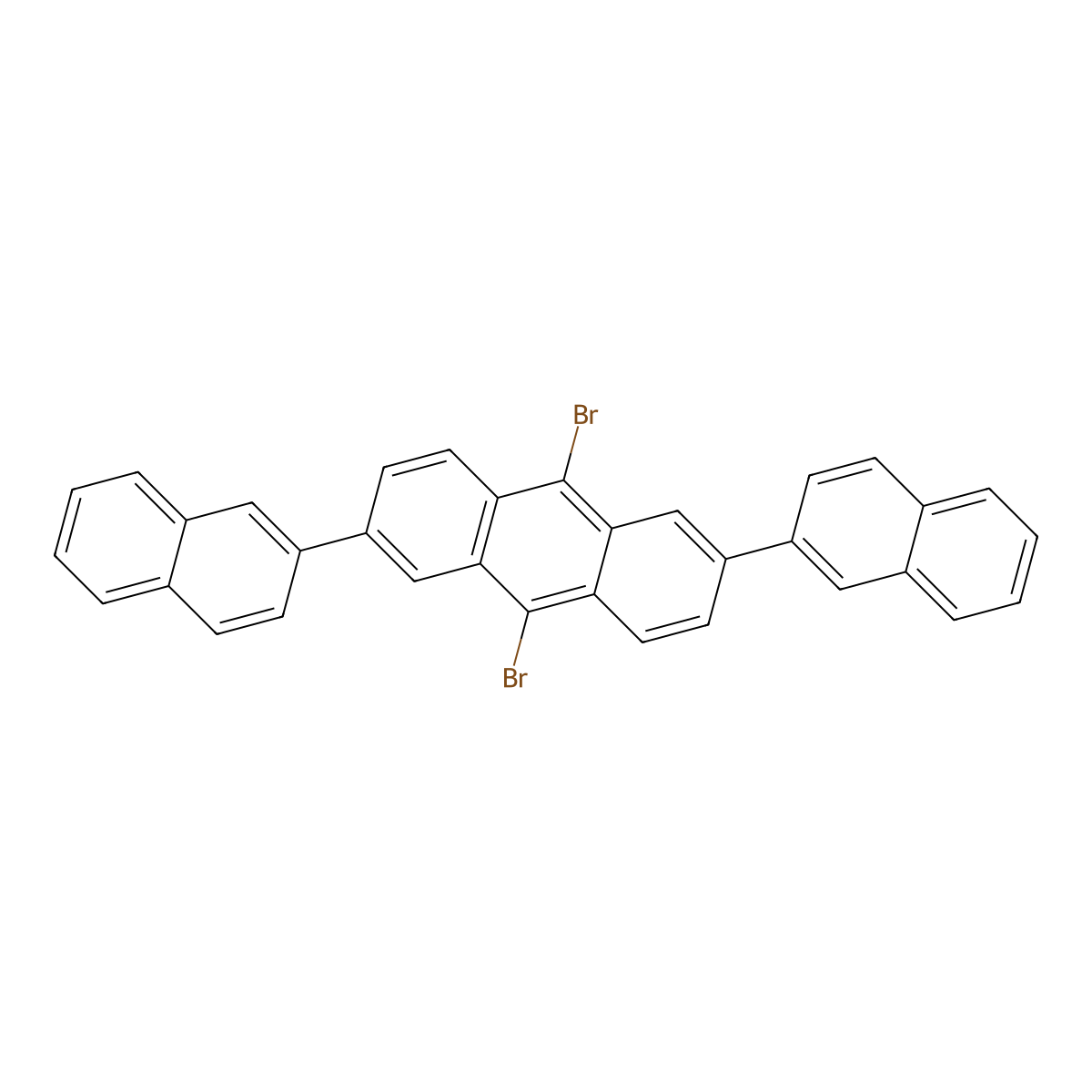 9,10-Dibromo-2,6-dinaphthalen-2-ylanthracene molecular structure, CAS 1202002-58-1
