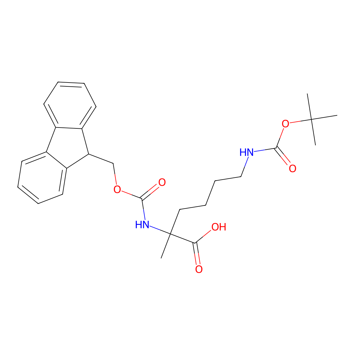 (S)-N-alpha-Fmoc-N-epsilon-boc-alpha-methyllysine molecular structure, CAS 1202003-49-3