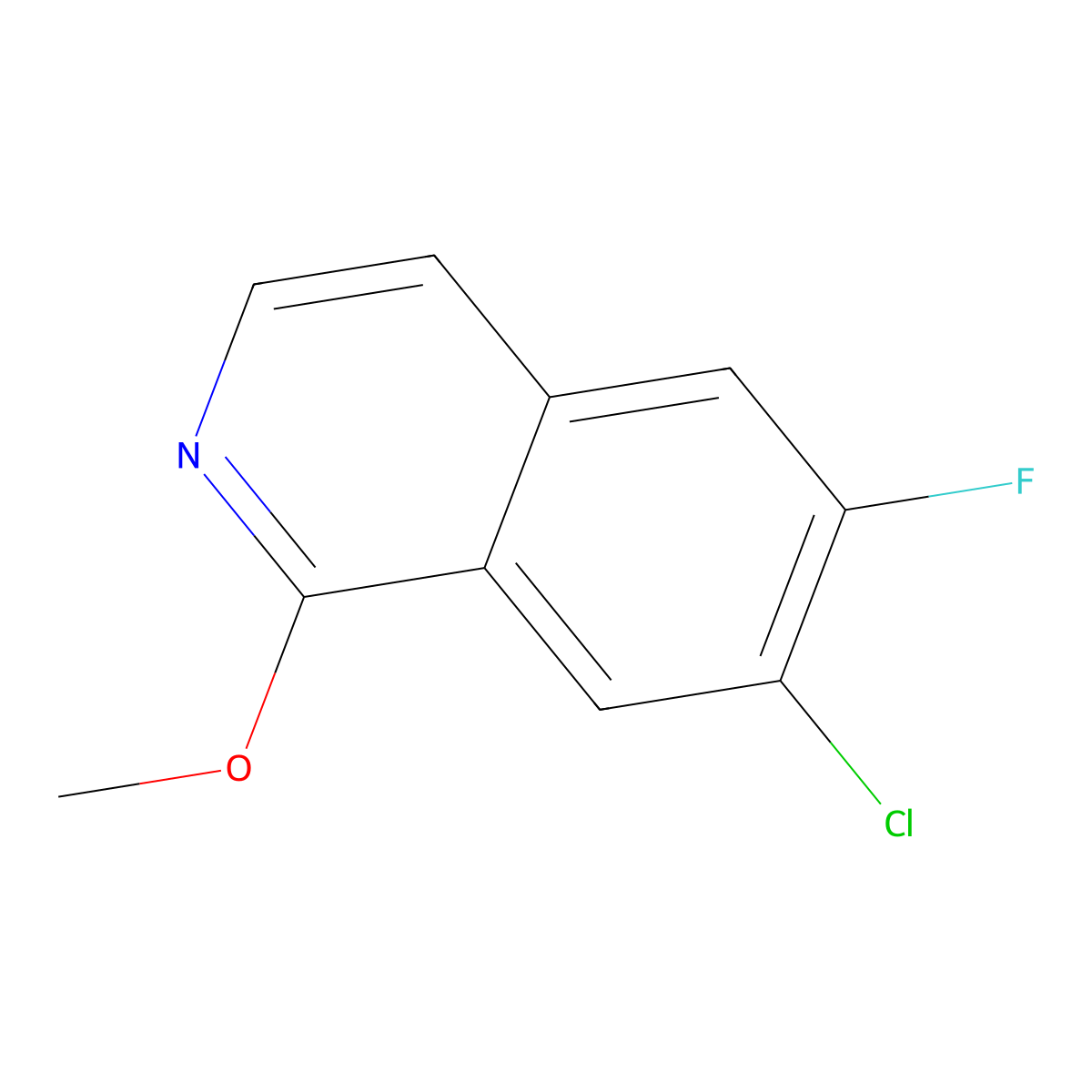 7-Chloro-6-fluoro-1-methoxyisoquinoline molecular structure, CAS 1202006-81-2
