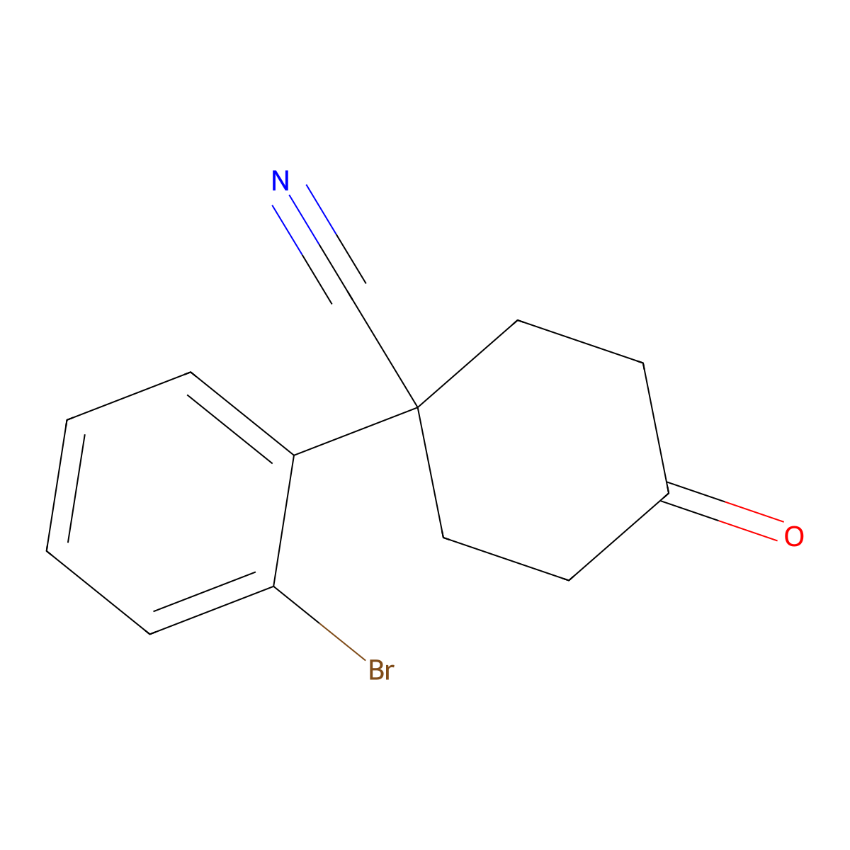 1-(2-Bromophenyl)-4-oxocyclohexanecarbonitrile molecular structure, CAS 1202006-93-6