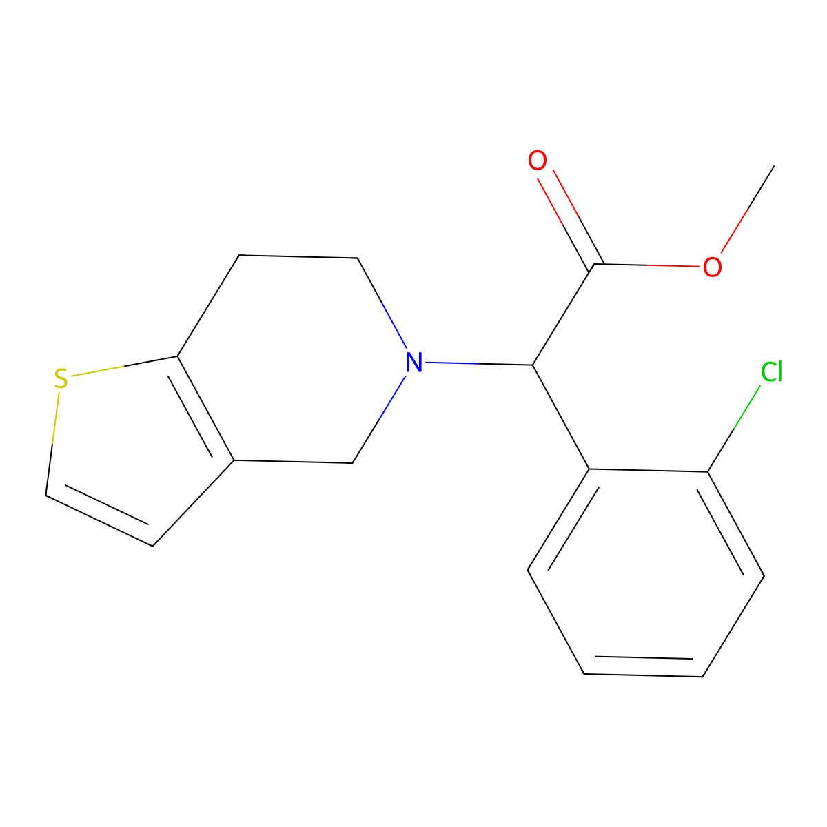 (R)-Clopidogrel molecular structure, CAS 120202-69-9