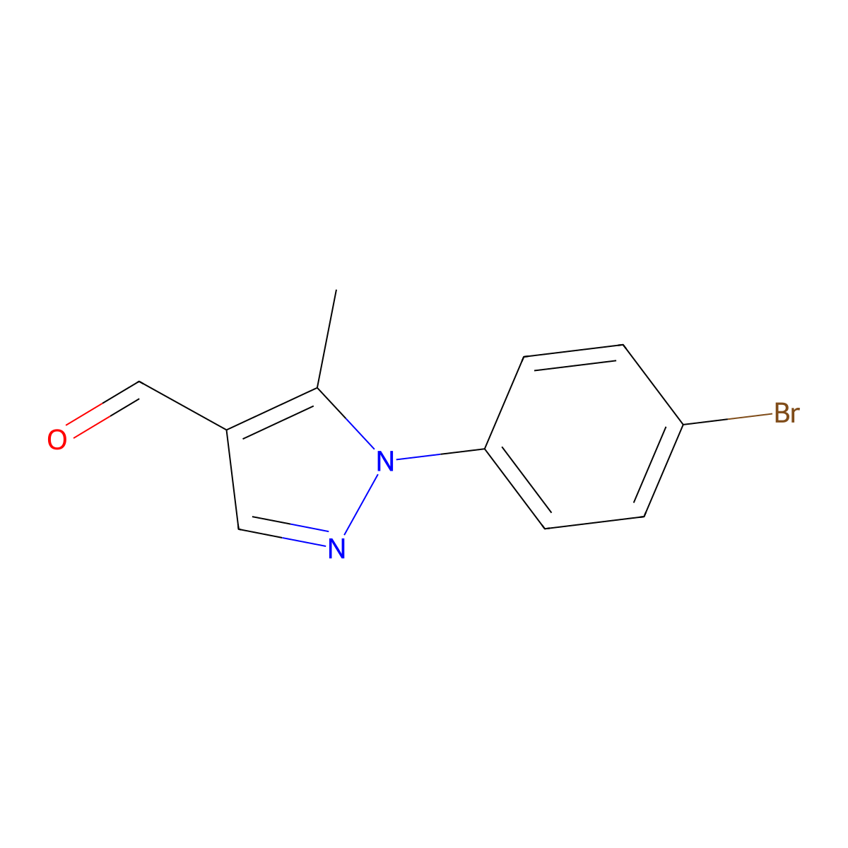 1-(4-Bromophenyl)-5-methyl-1H-pyrazole-4-carboxaldehyde molecular structure, CAS 1202029-61-5