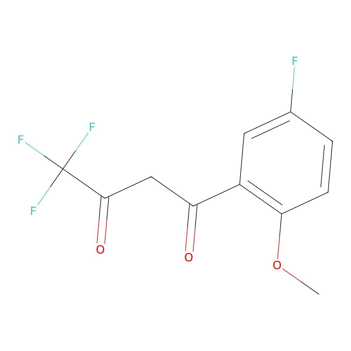 4,4,4-Trifluoro-1-(5-fluoro-2-methoxyphenyl)butane-1,3-dione molecular structure, CAS 1202030-54-3