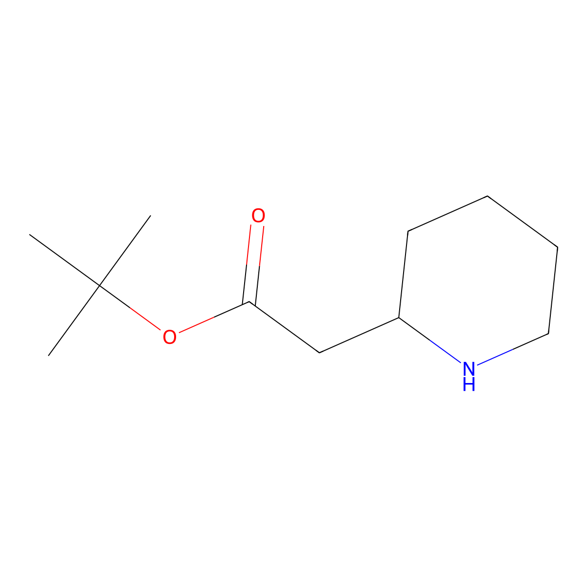 Tert-butyl 2-[(2R)-piperidin-2-YL]acetate molecular structure, CAS 1202040-37-6