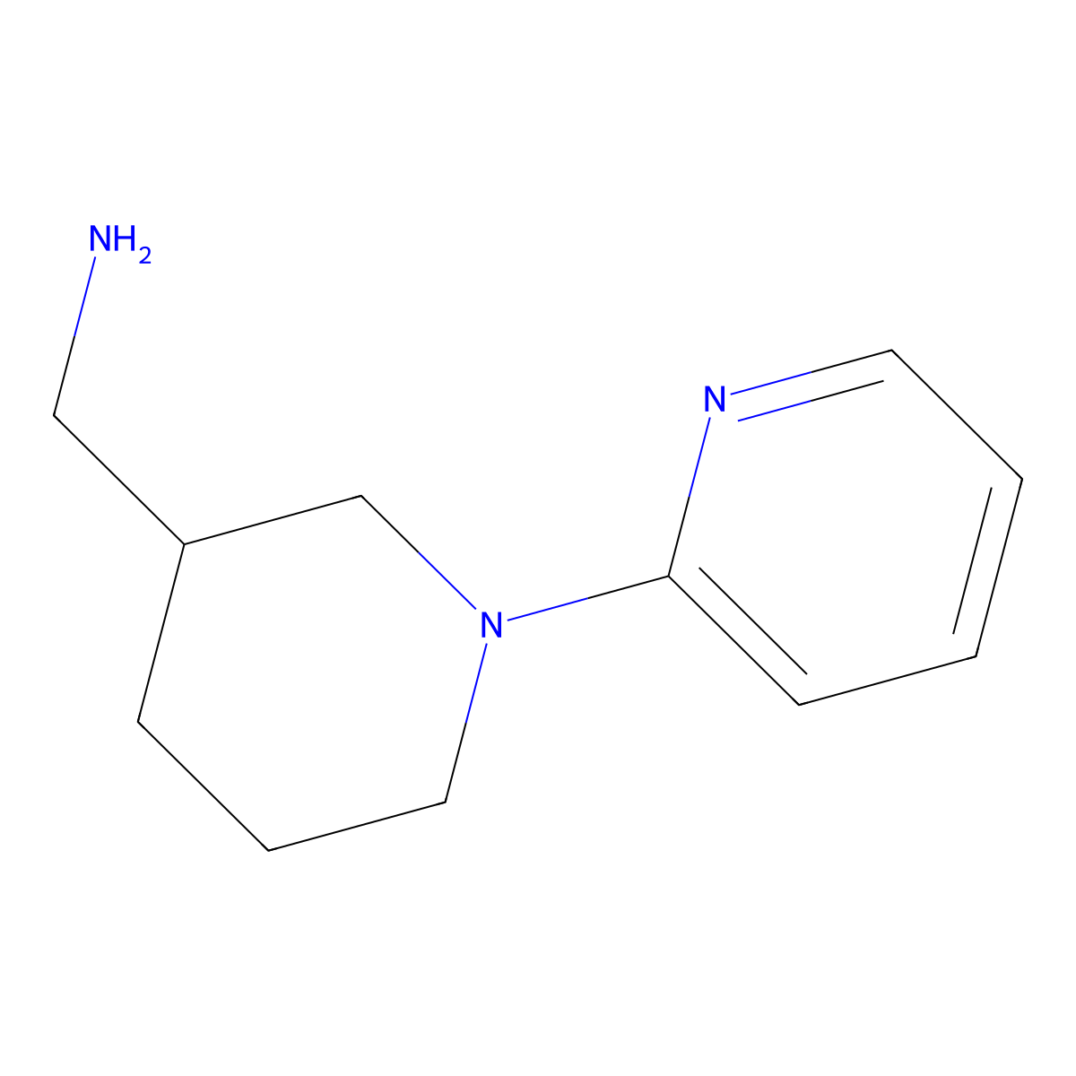 1-(1-Pyridin-2-ylpiperidin-3-yl)methanamine molecular structure, CAS 1202050-45-0
