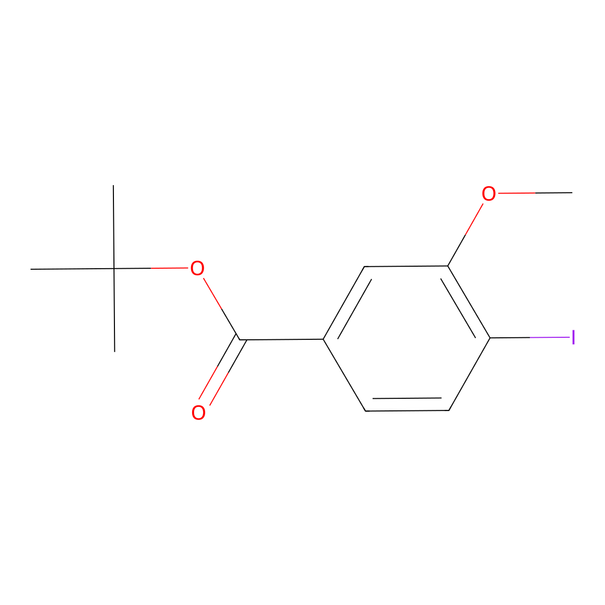 Tert-butyl 4-iodo-3-methoxybenzoate molecular structure, CAS 1202057-10-0
