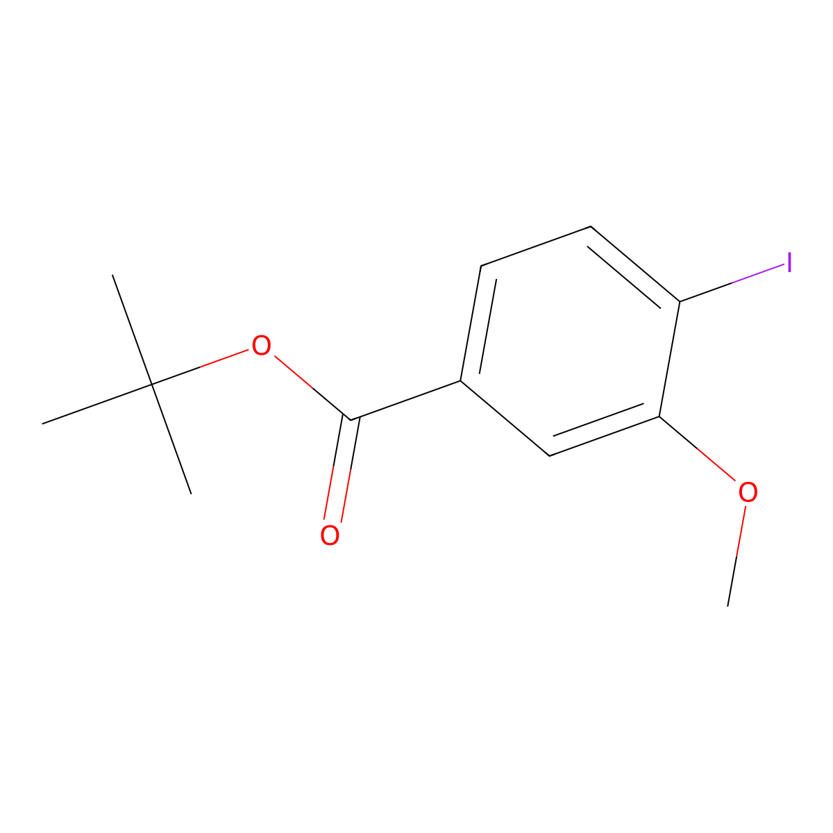 Tert-butyl 4-iodo-3-methoxybenzoate molecular structure, CAS 1202057-10-0