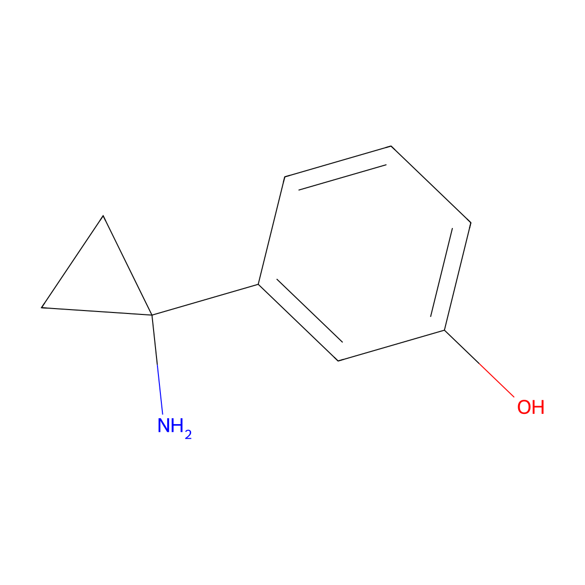 3-(1-Aminocyclopropyl)phenol molecular structure, CAS 1202057-56-4