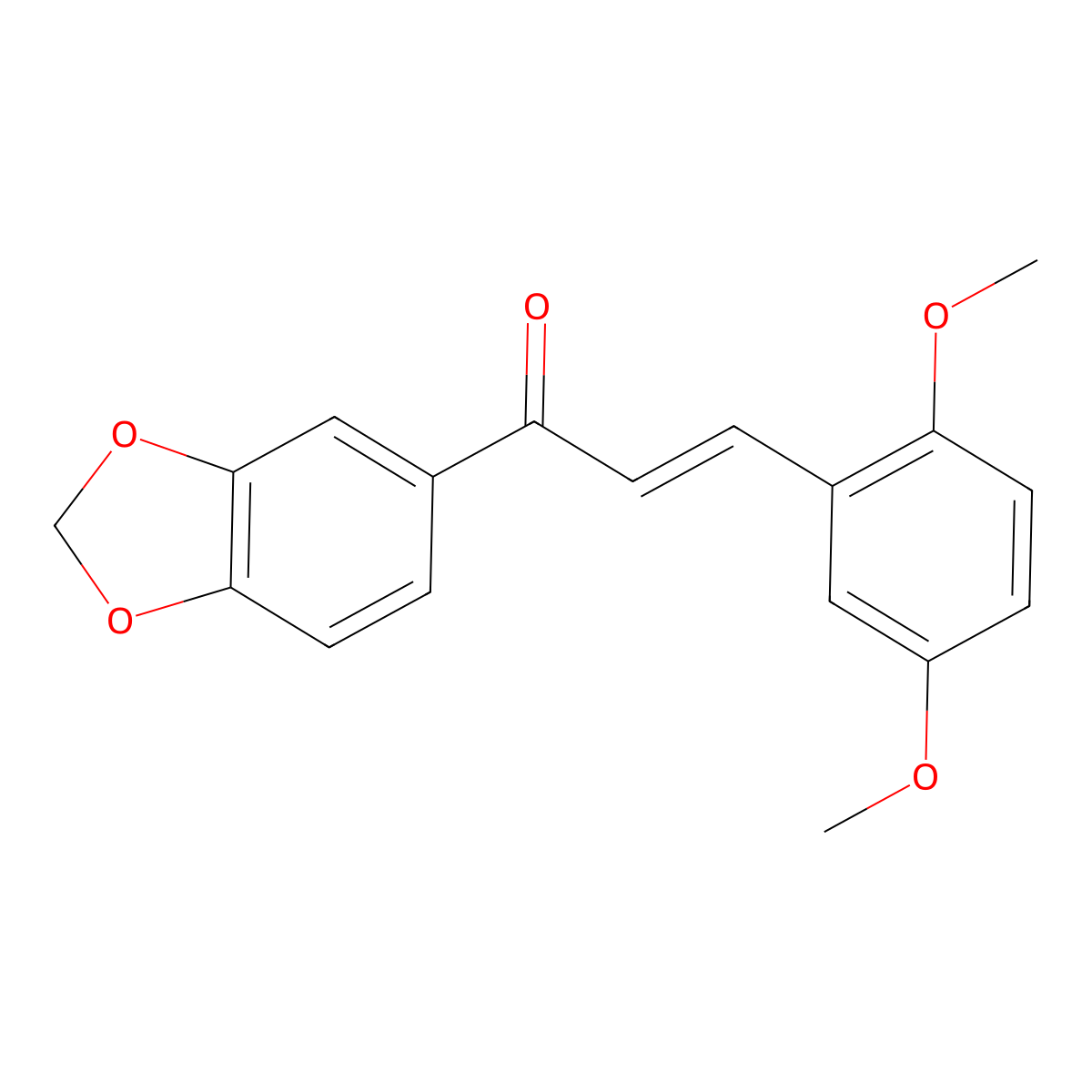 (2E)-1-(1,3-benzodioxol-5-yl)-3-(2,5-dimethoxyphenyl)-2-propen-1-one molecular structure, CAS 1202071-78-0