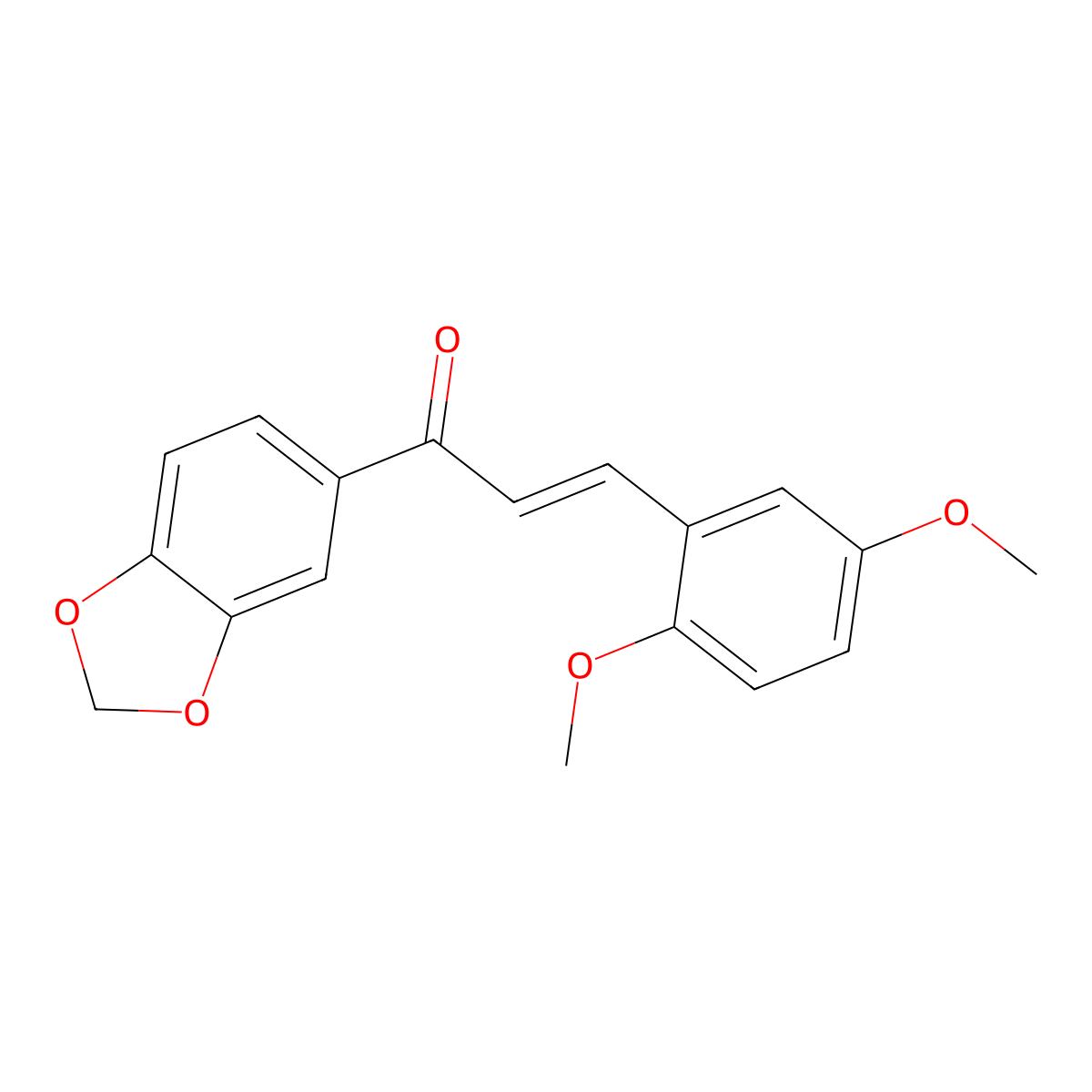 (2E)-1-(1,3-benzodioxol-5-yl)-3-(2,5-dimethoxyphenyl)-2-propen-1-one molecular structure, CAS 1202071-78-0