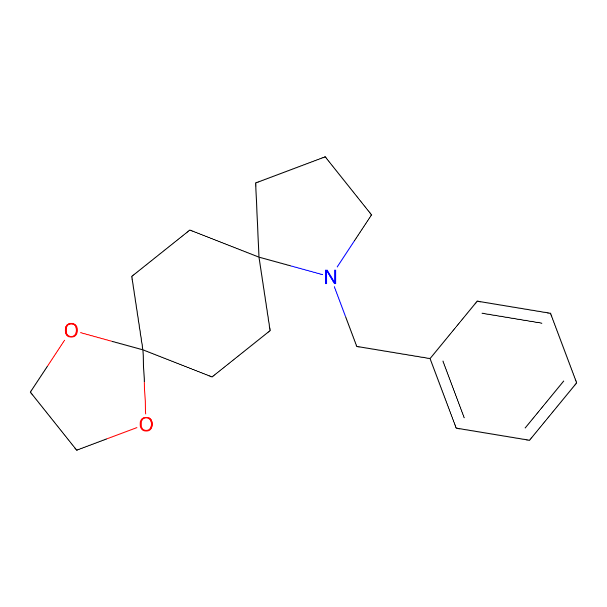 9-(Phenylmethyl)-1,4-dioxa-9-azadispiro[4.2.4.2]tetradecane molecular structure, CAS 1202072-51-2