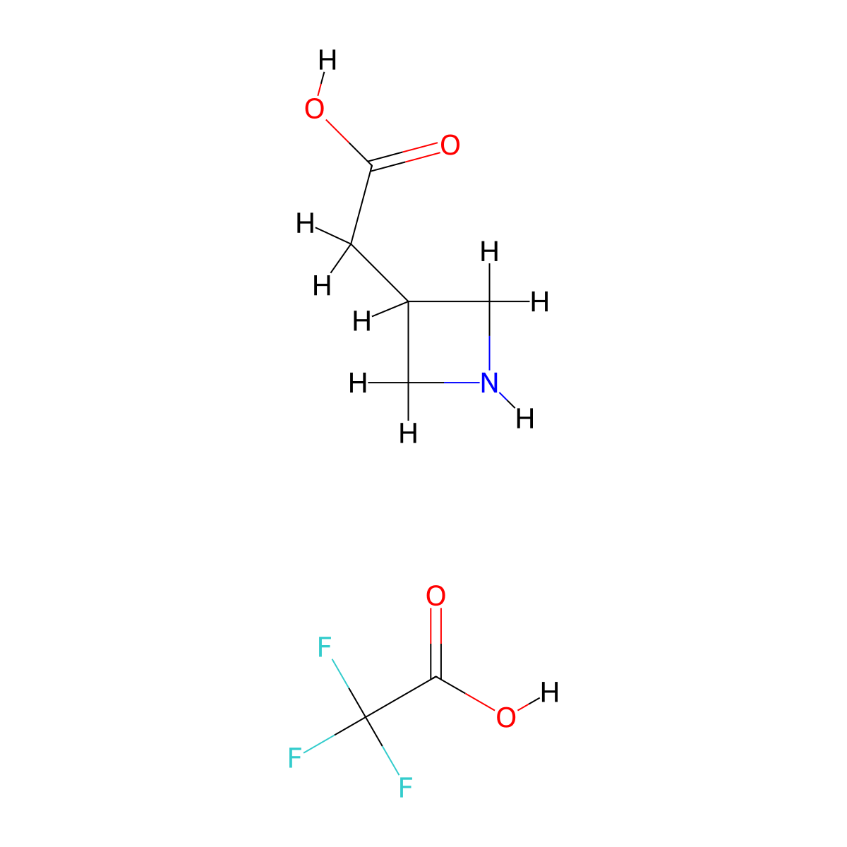 2-(Azetidin-3-yl)acetic acid; trifluoroacetic acid molecular structure, CAS 1202076-02-5