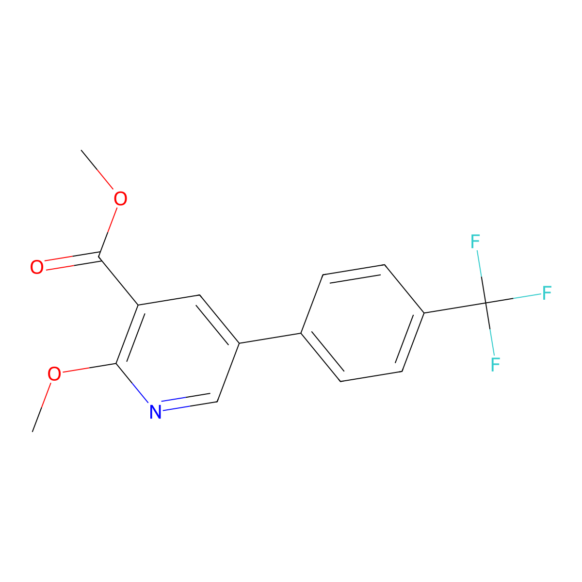 Methyl 2-methoxy-5-(4-(trifluoromethyl)phenyl)nicotinate molecular structure, CAS 1202163-44-7