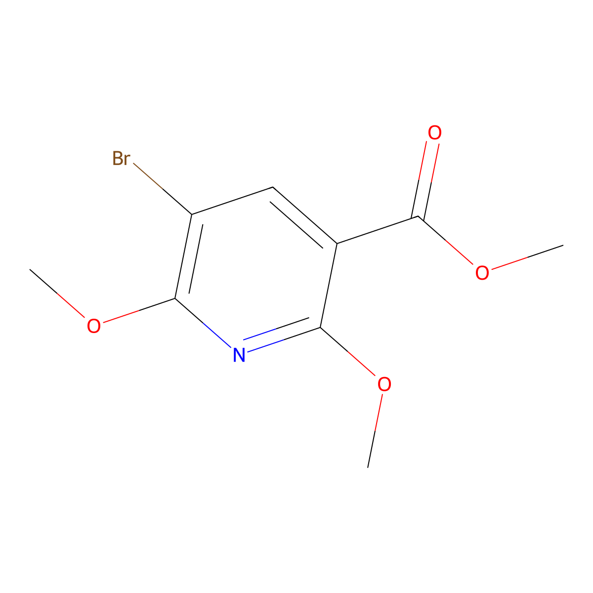 Methyl 5-bromo-2,6-dimethoxynicotinate molecular structure, CAS 1202163-46-9