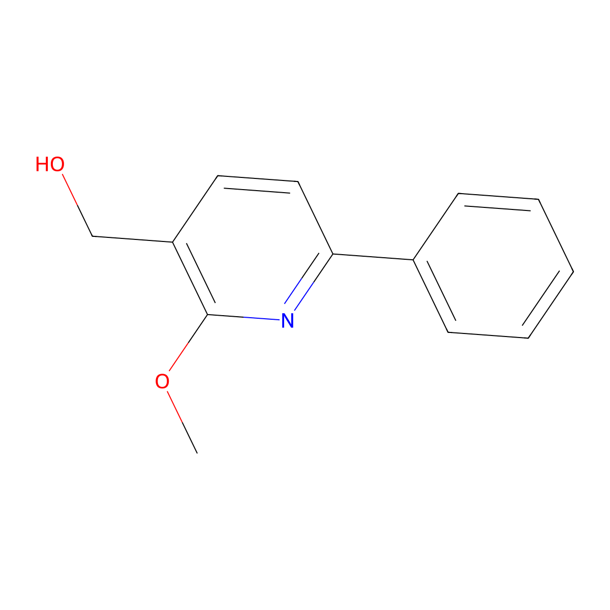(2-Methoxy-6-phenyl-3-pyridinyl)methanol molecular structure, CAS 1202163-53-8