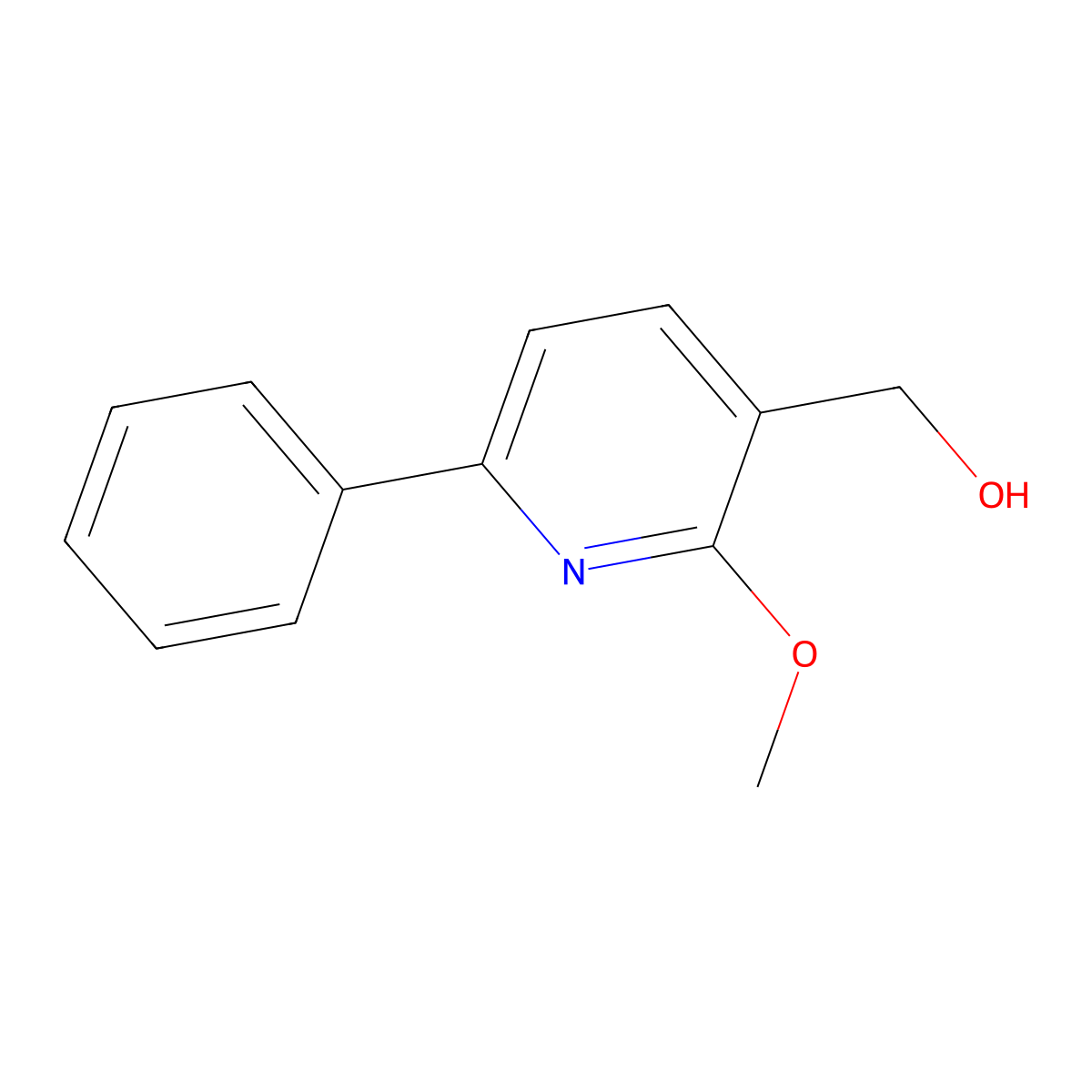 (2-Methoxy-6-phenyl-3-pyridinyl)methanol molecular structure, CAS 1202163-53-8